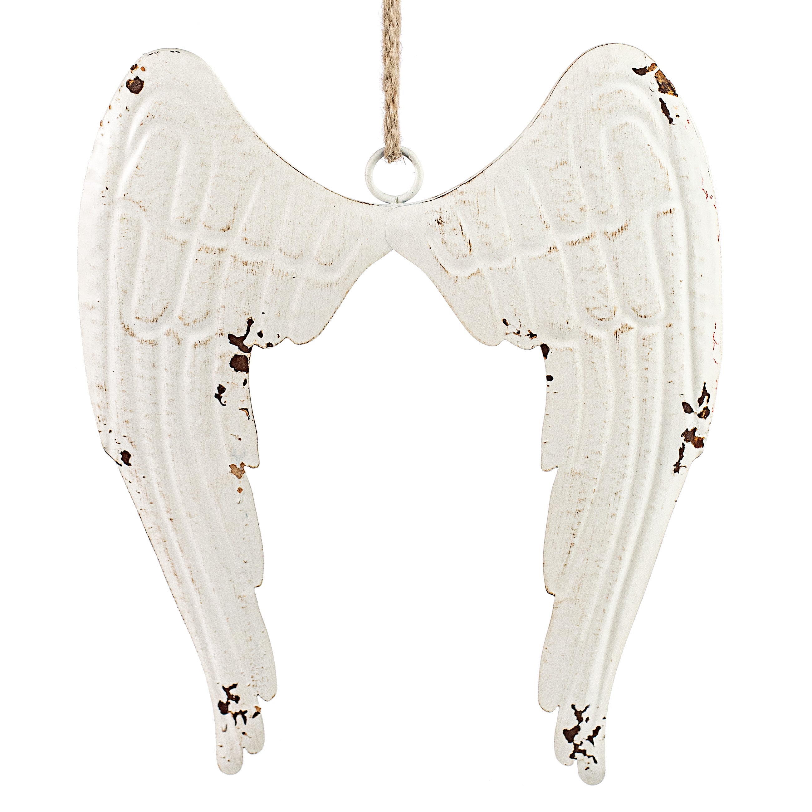 13" Distressed Metal Angel Wings Ornament