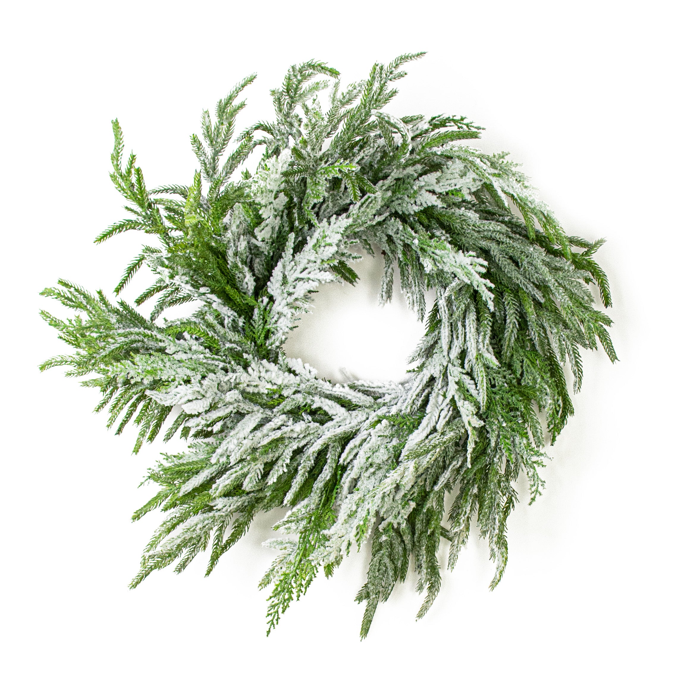 24" Snow Pine Wreath