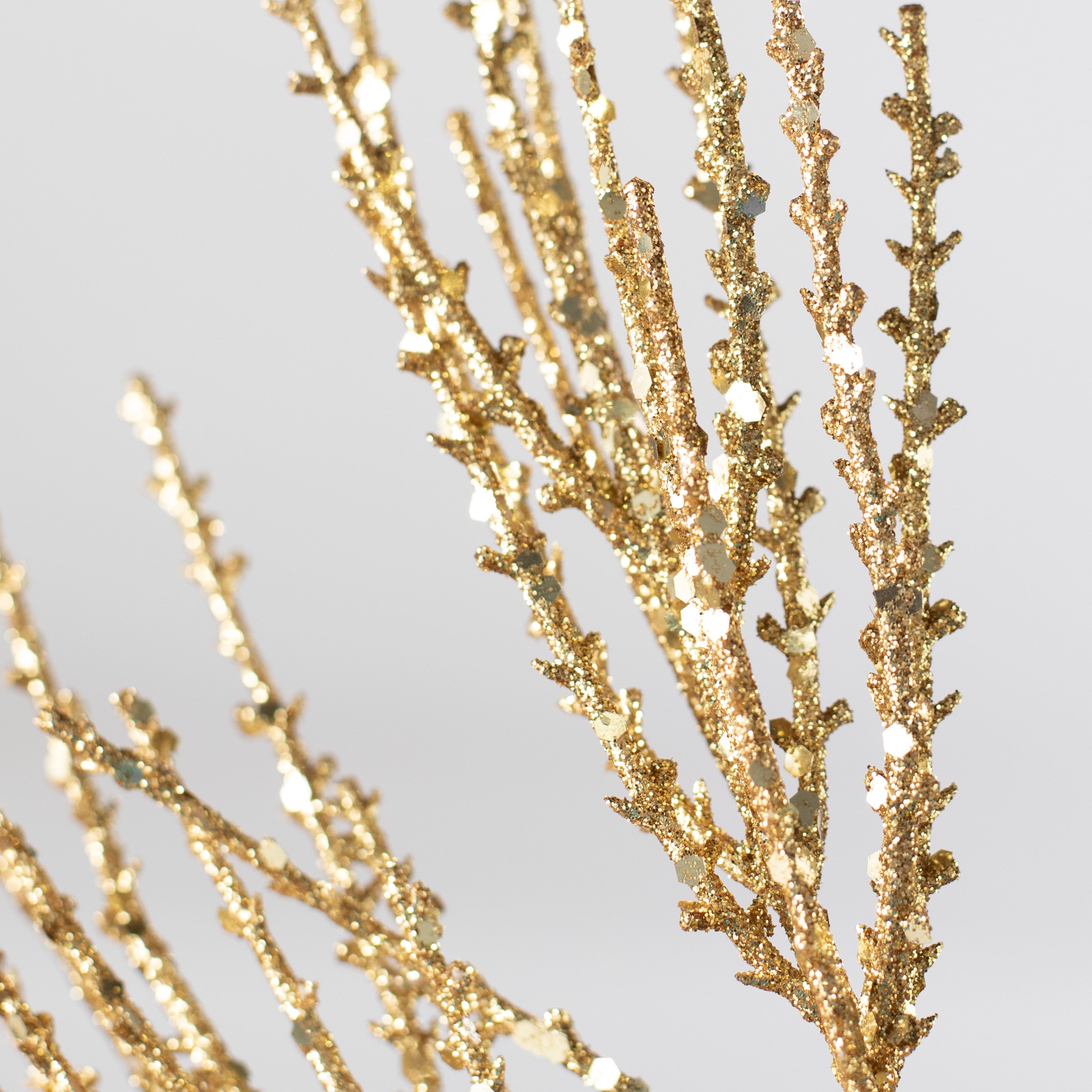 24" Glitter Pine Spray: Gold