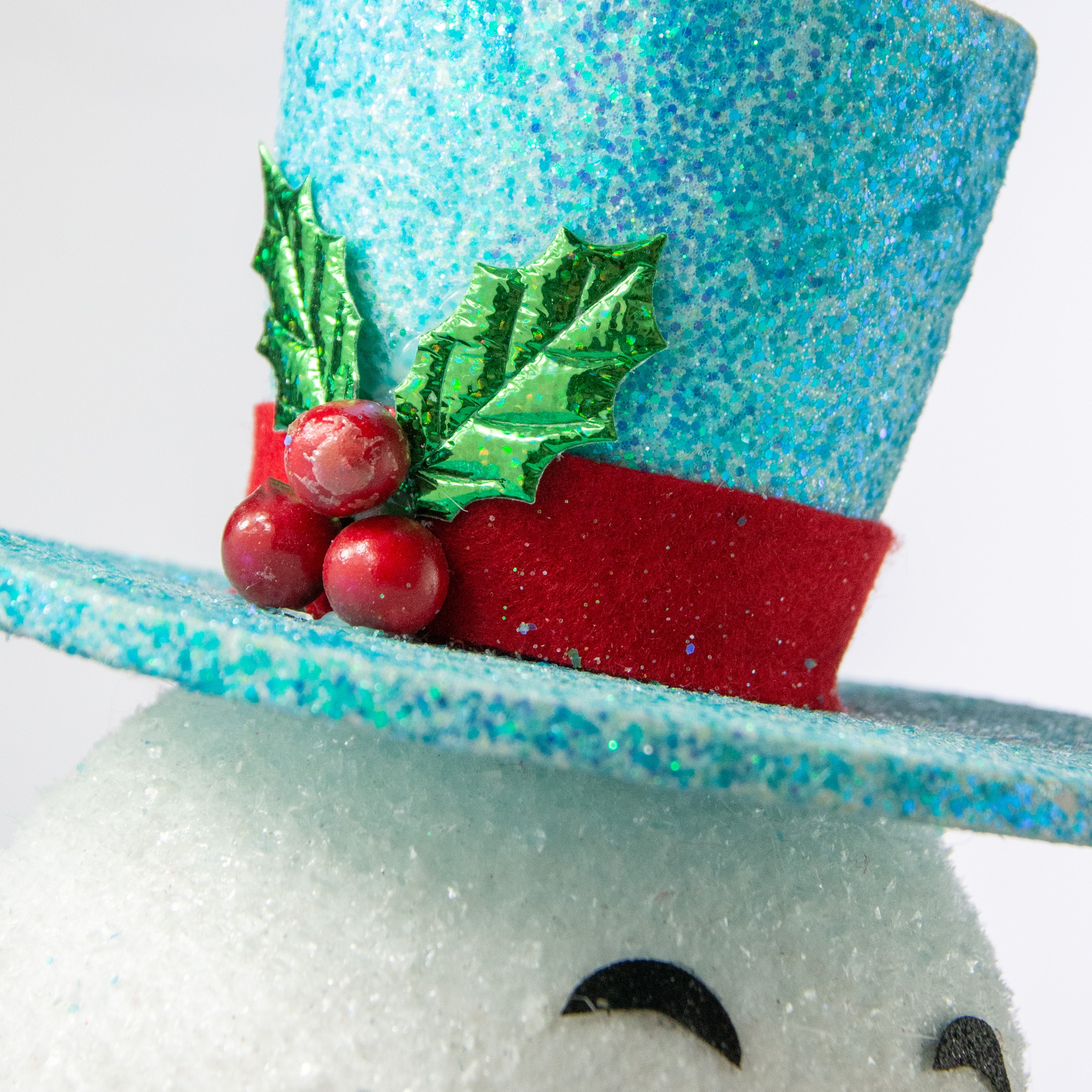 23" Joyful Snowman Head Spray: Blue