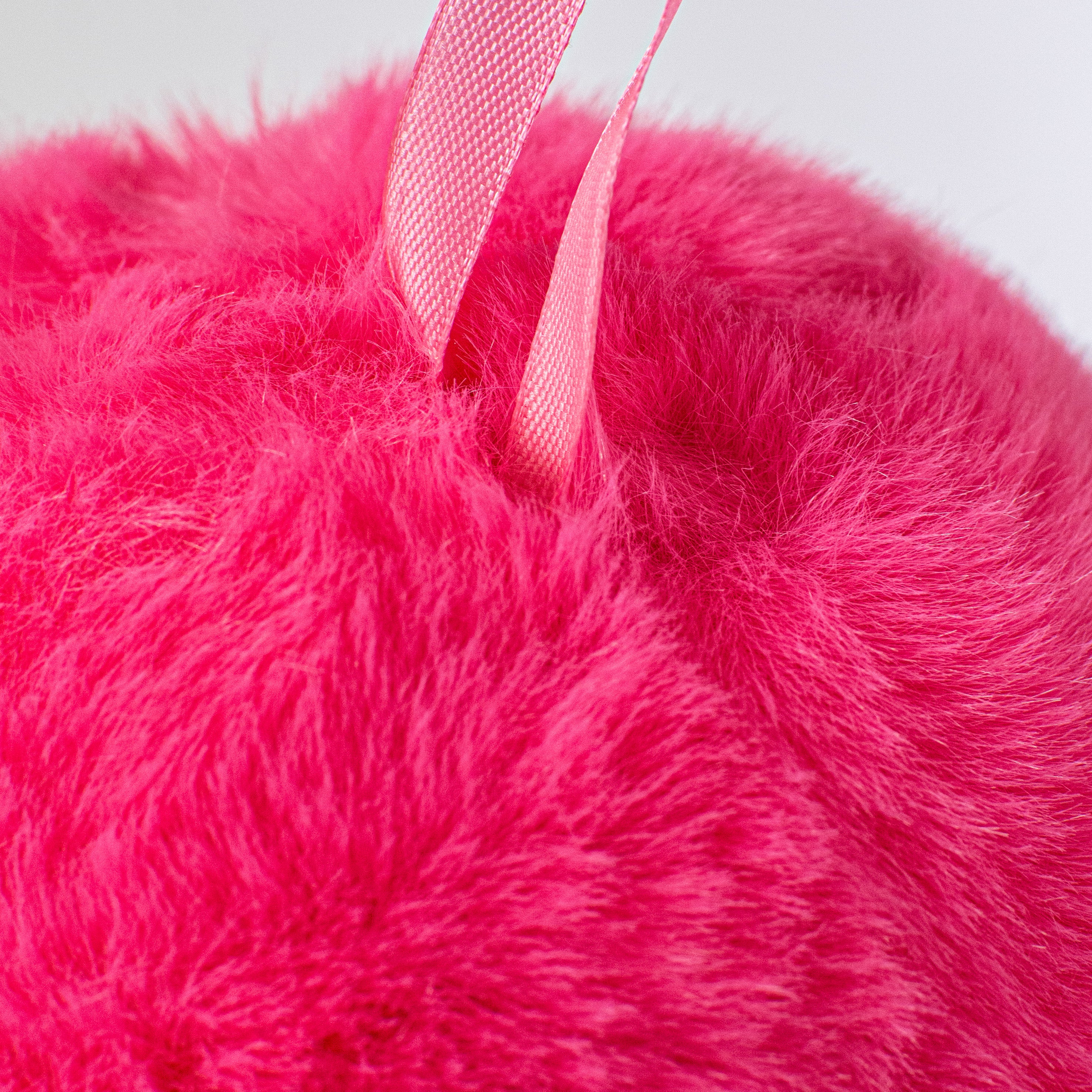 6" Faux Fur Ornament: Hot Pink