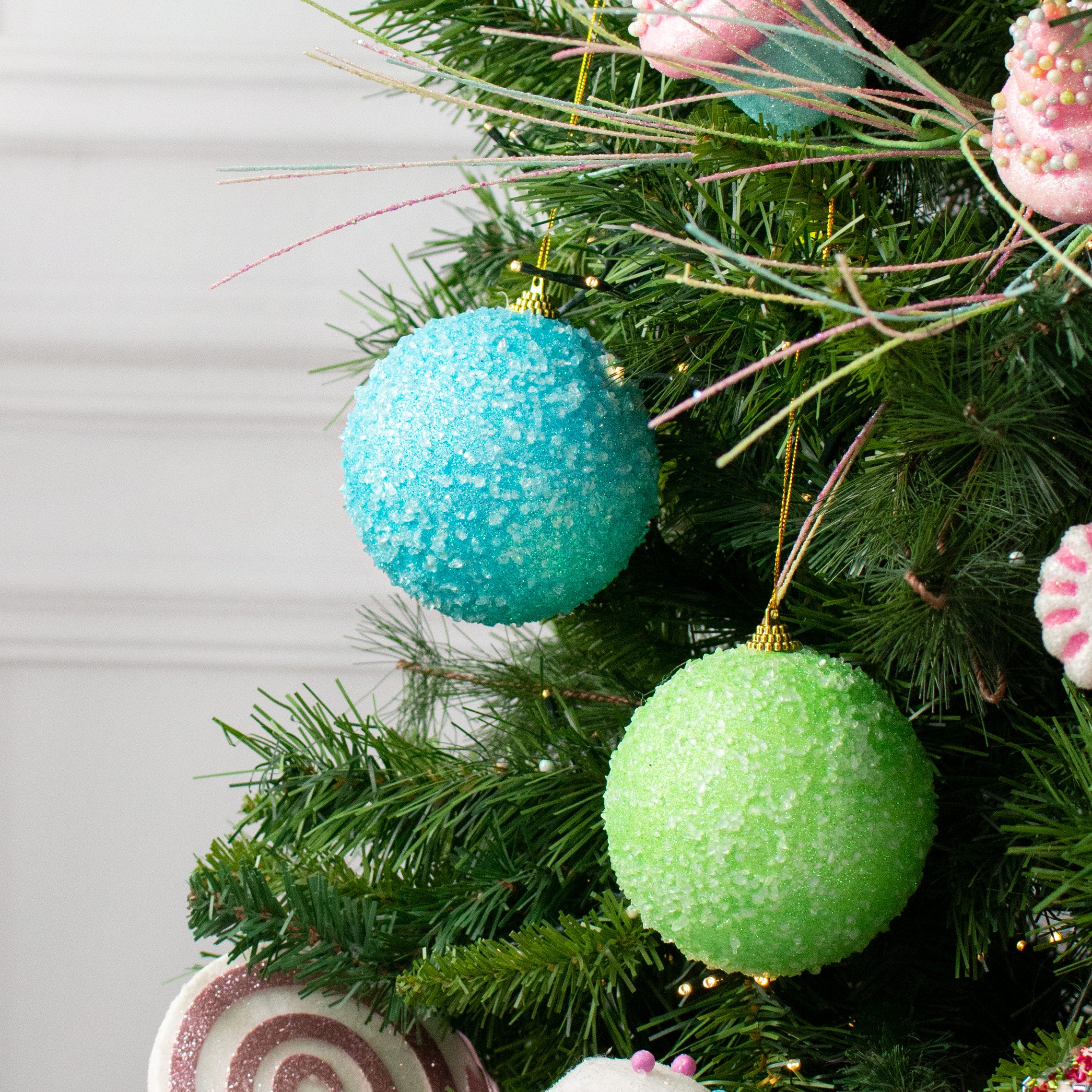 4" Icy Ball Ornament: Light Blue