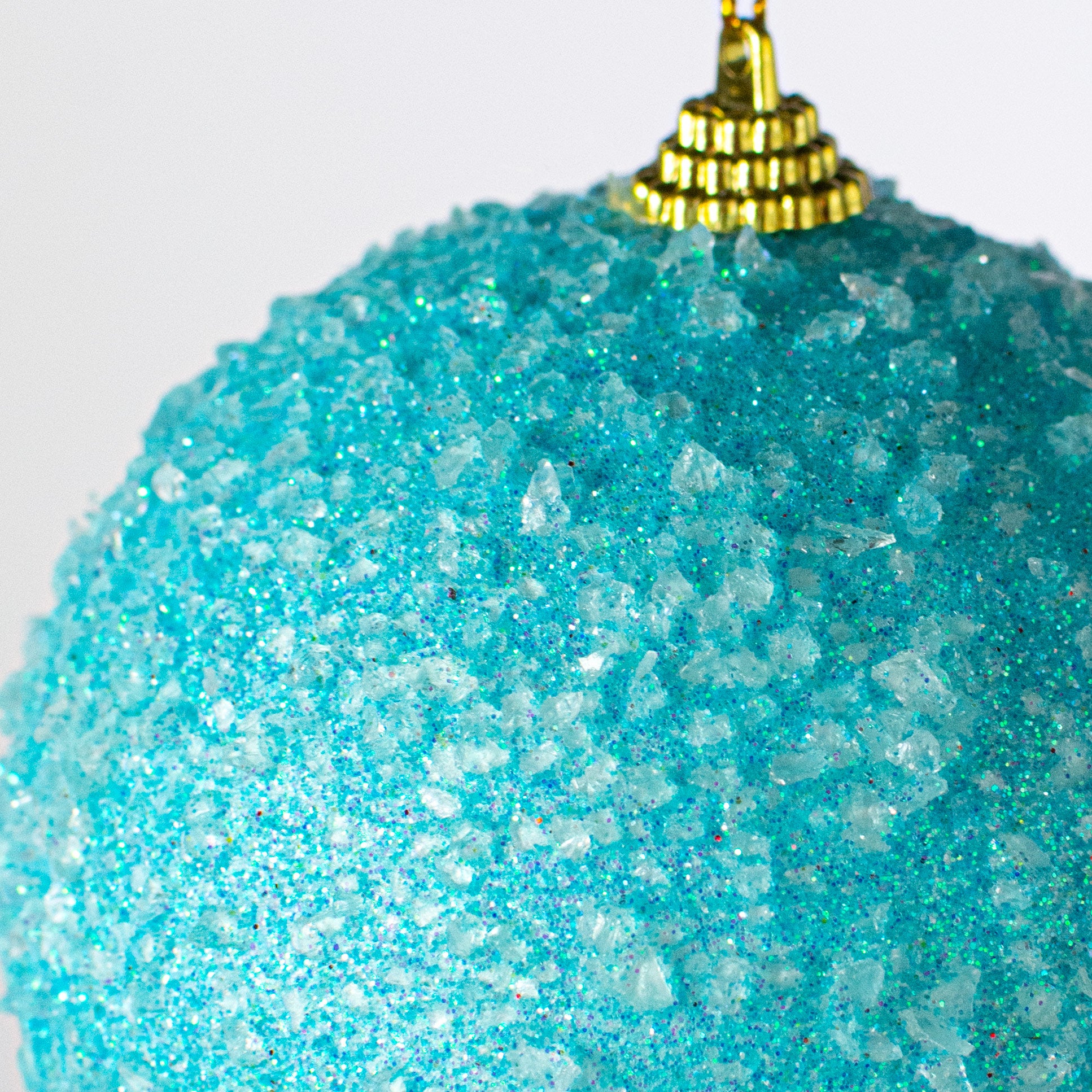 4" Icy Ball Ornament: Light Blue