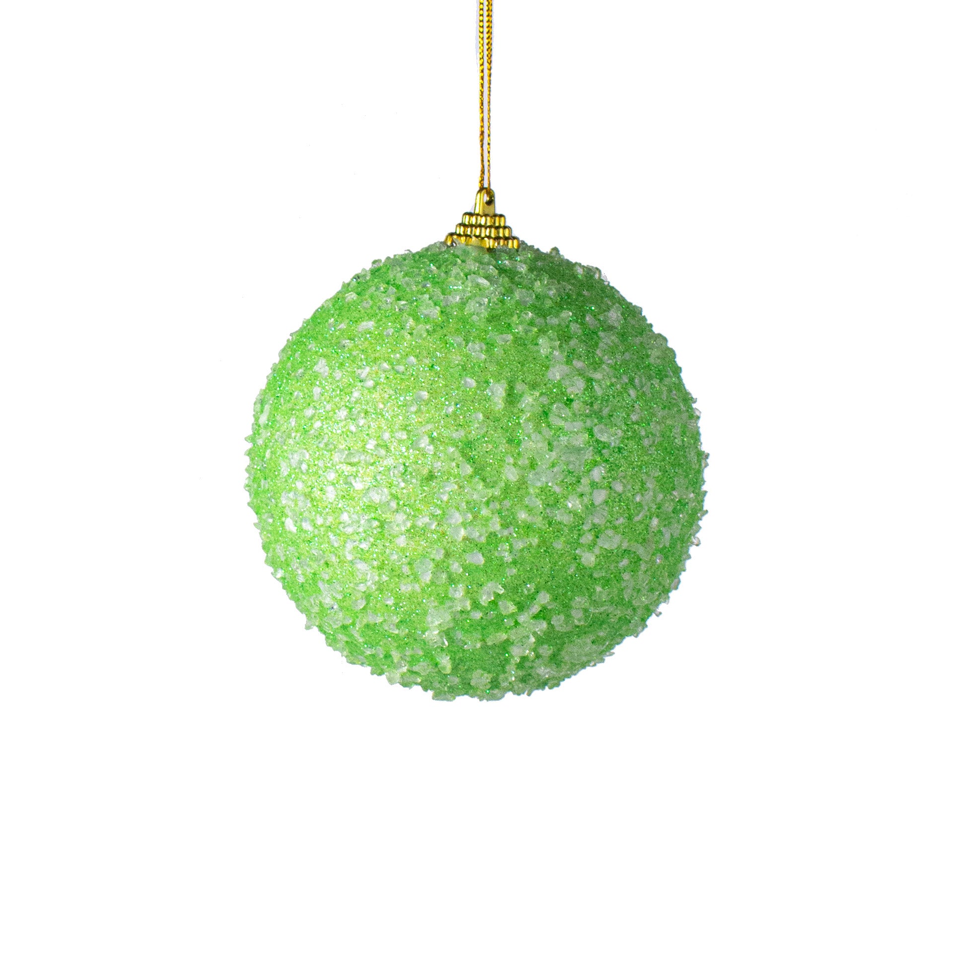 4" Icy Ball Ornament: Light Green