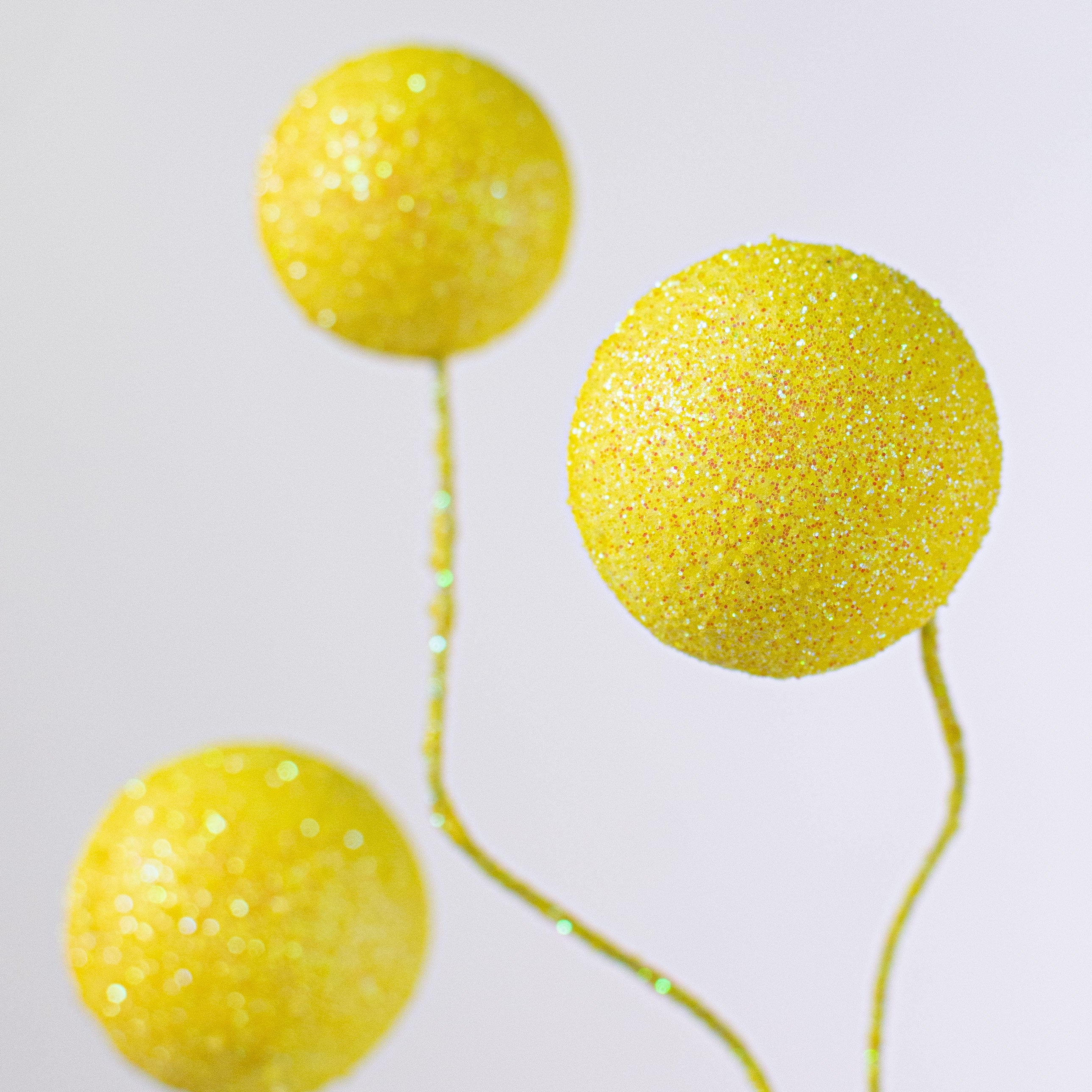 24" Glitter Ball Spray: Yellow