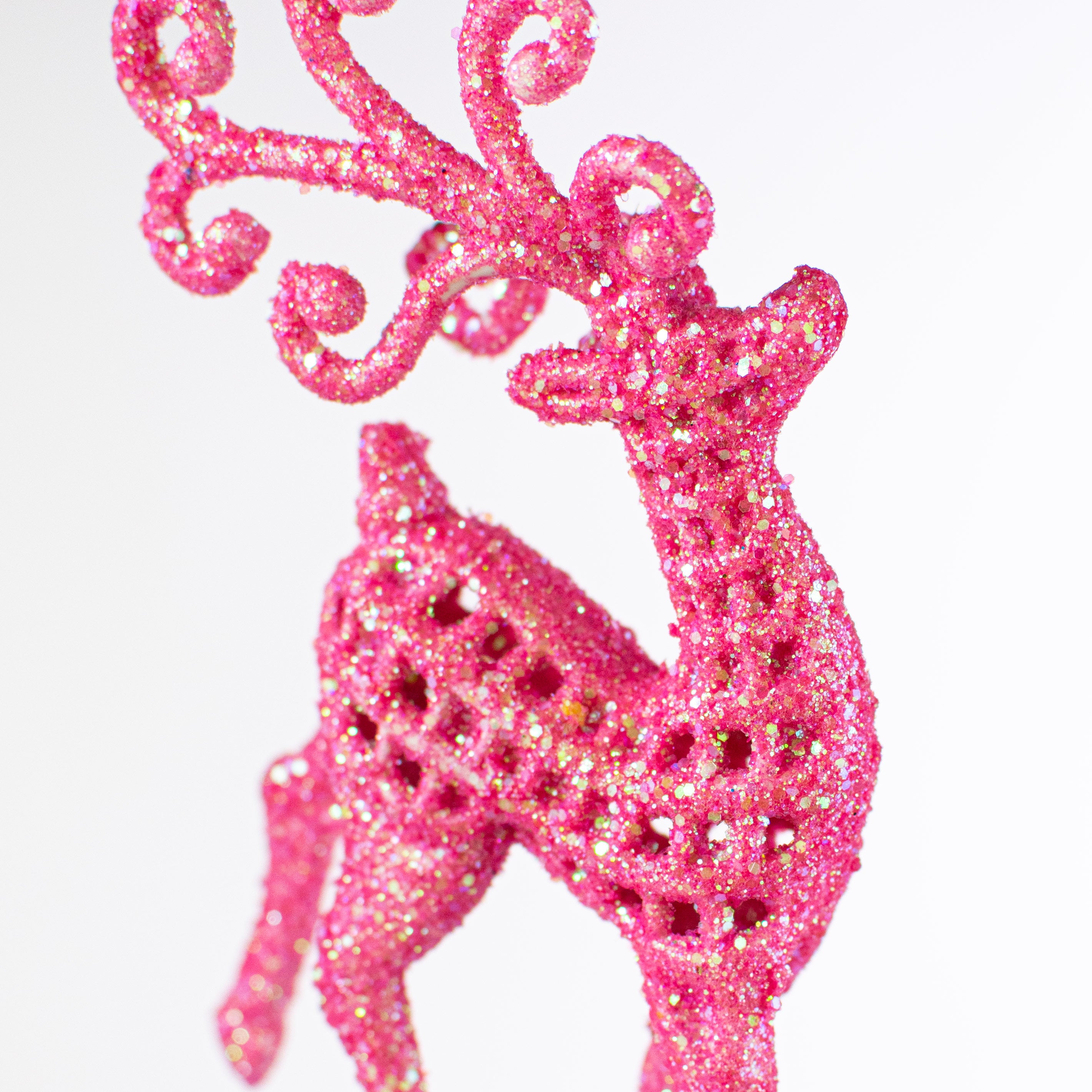 21" Glitter Deer Spray: Pink