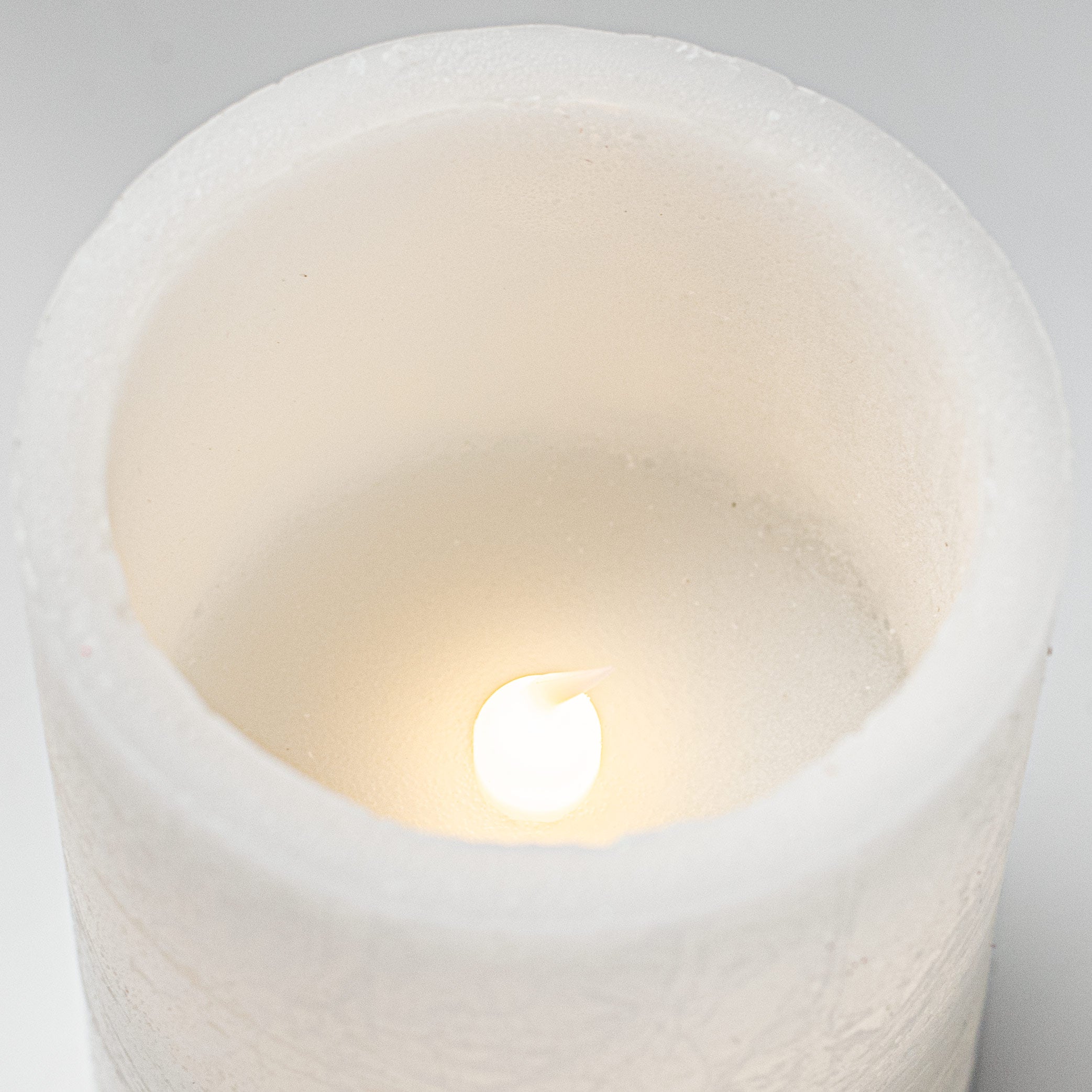 4" Frosted Flameless Candle: White