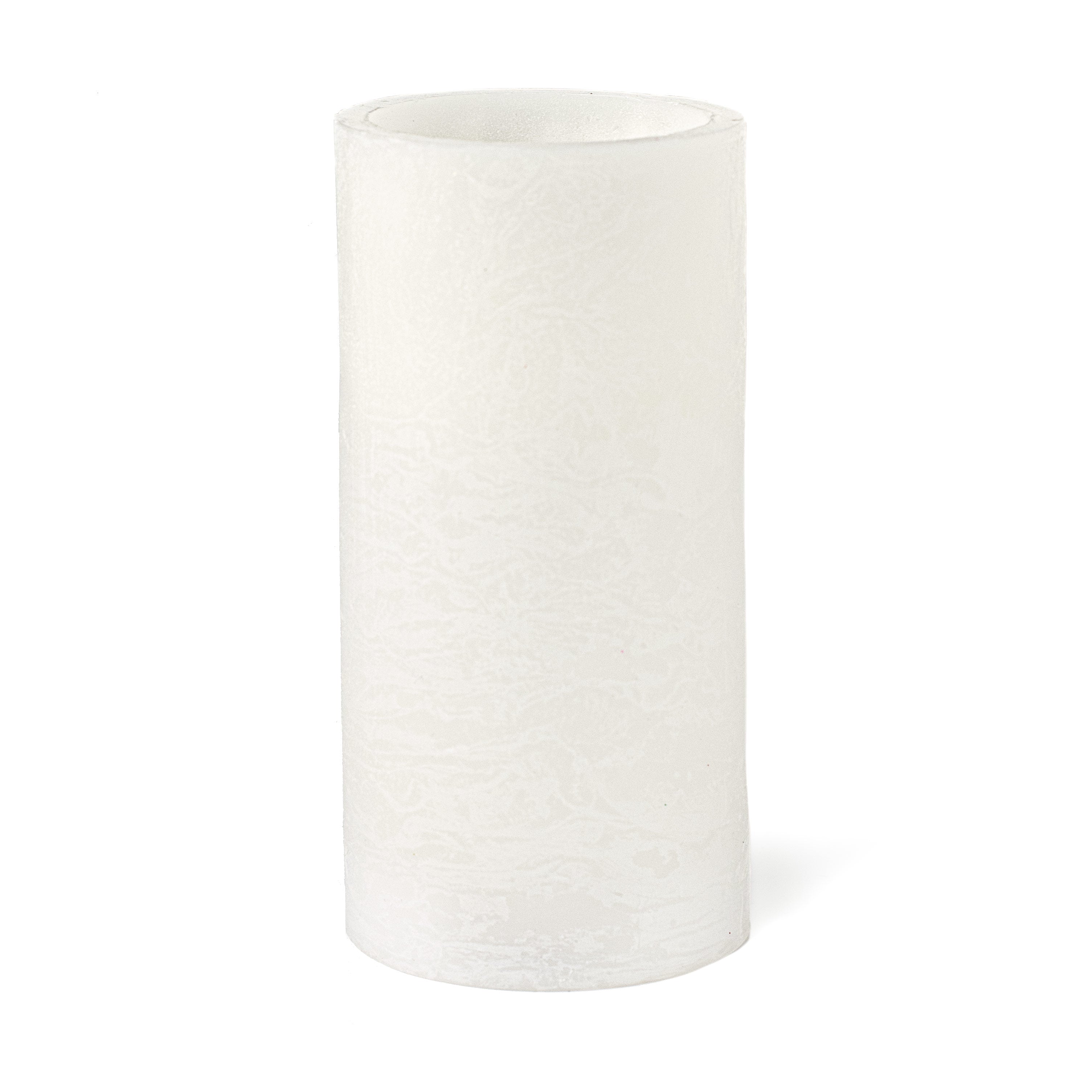 6" Frosted Flameless Candle: White