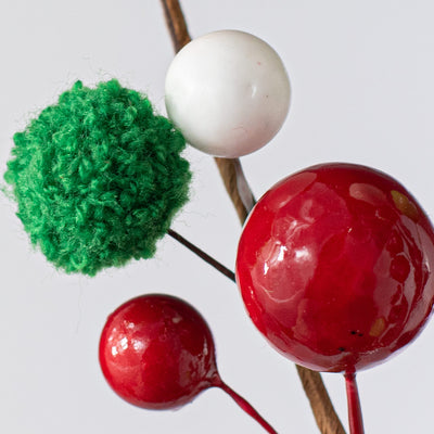24" Shiny Fuzzy Mix Ball Pick: Red, Green, White