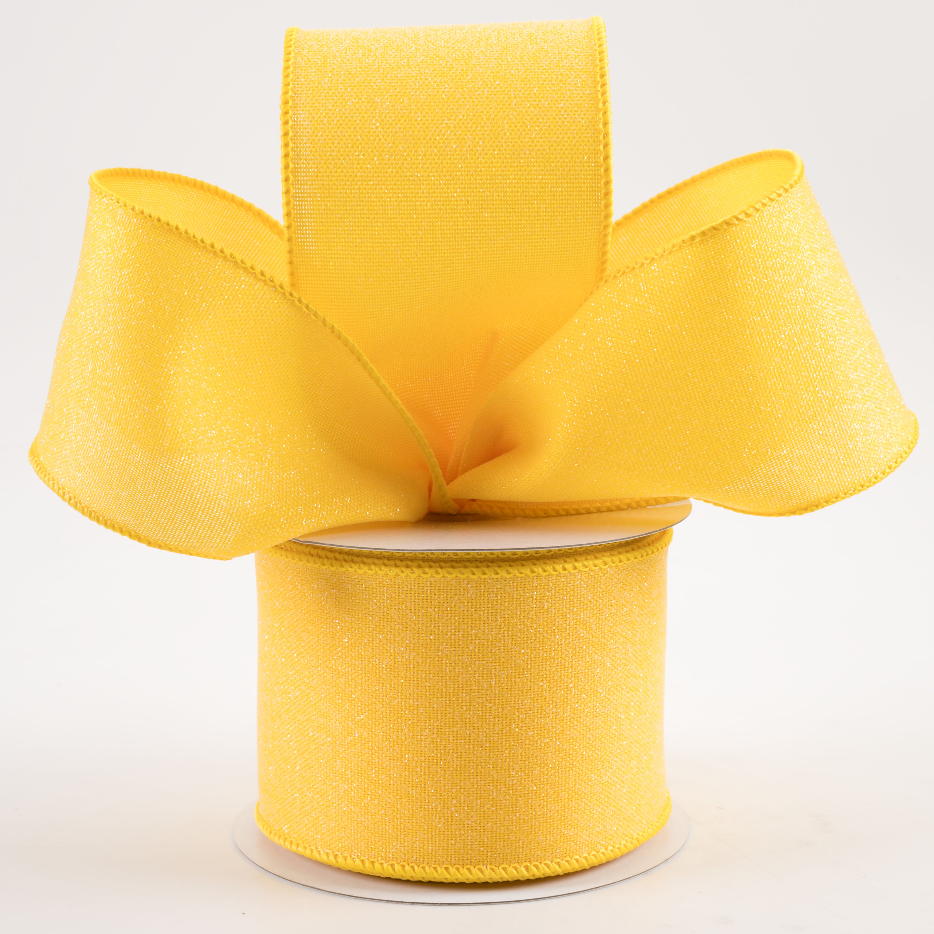 2.5" Crystal Shine Ribbon: Yellow (10 Yards)