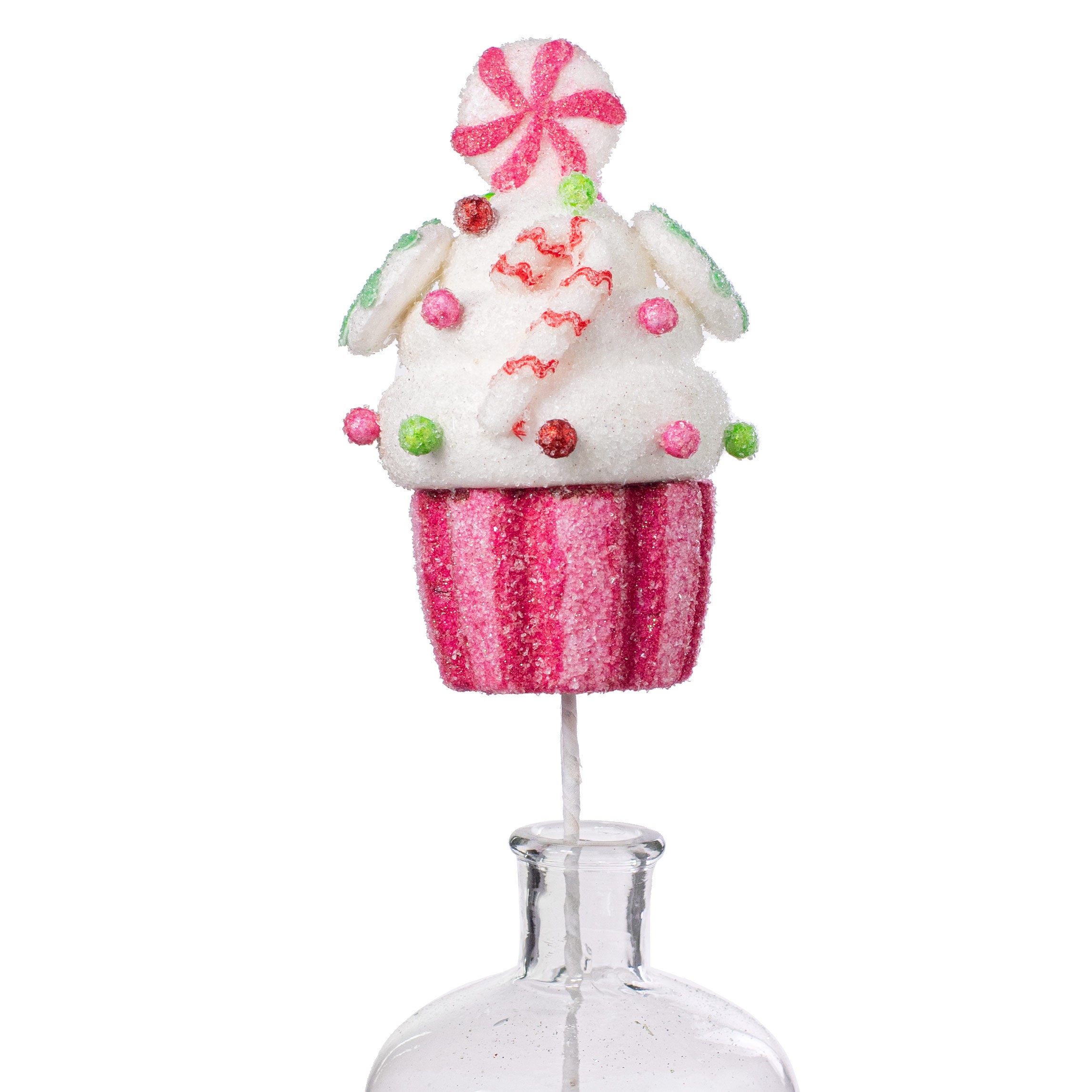 16" Candy Cane Cupcake Pick: Hot Pink