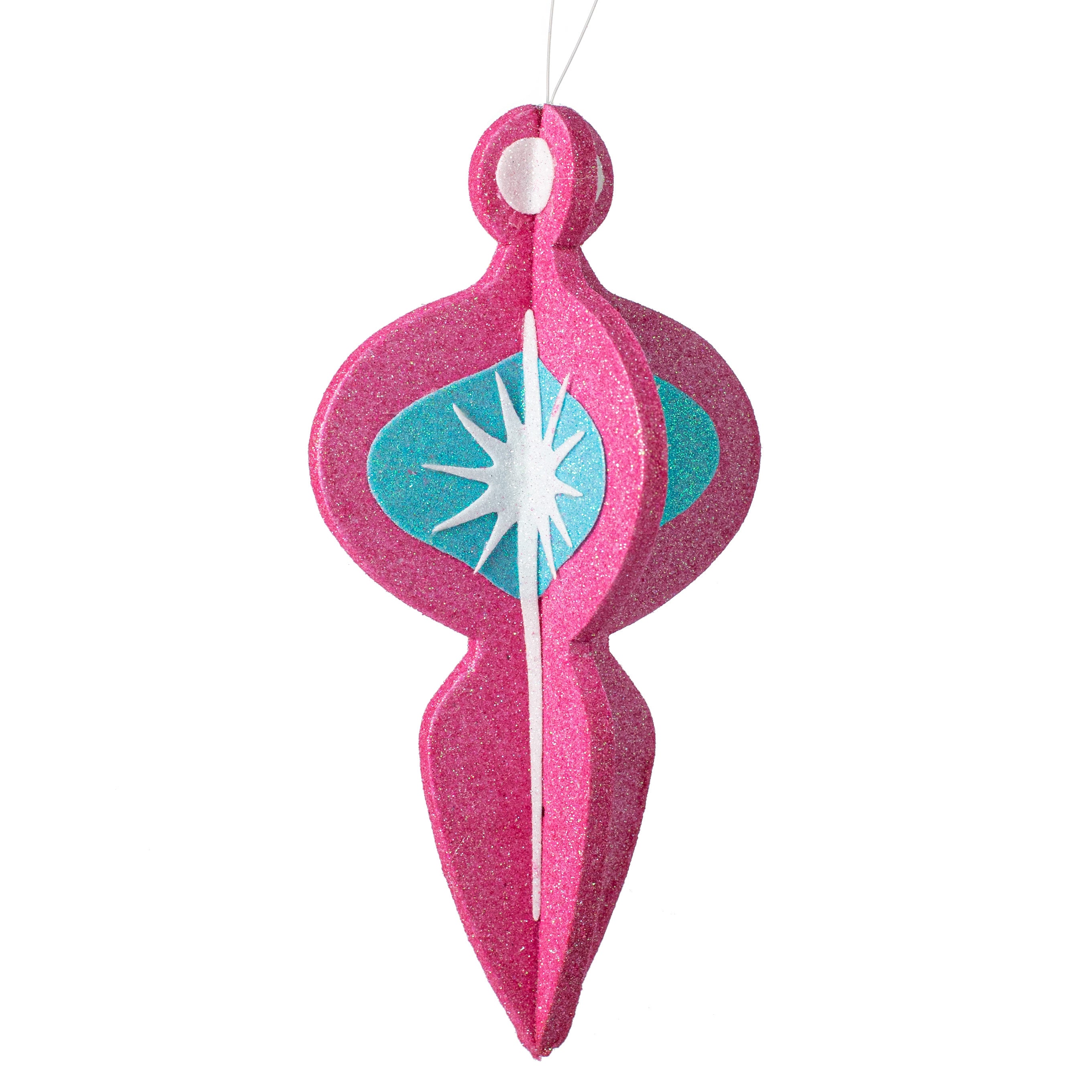 10" Whimsical Lantern Ornament: Fuchsia