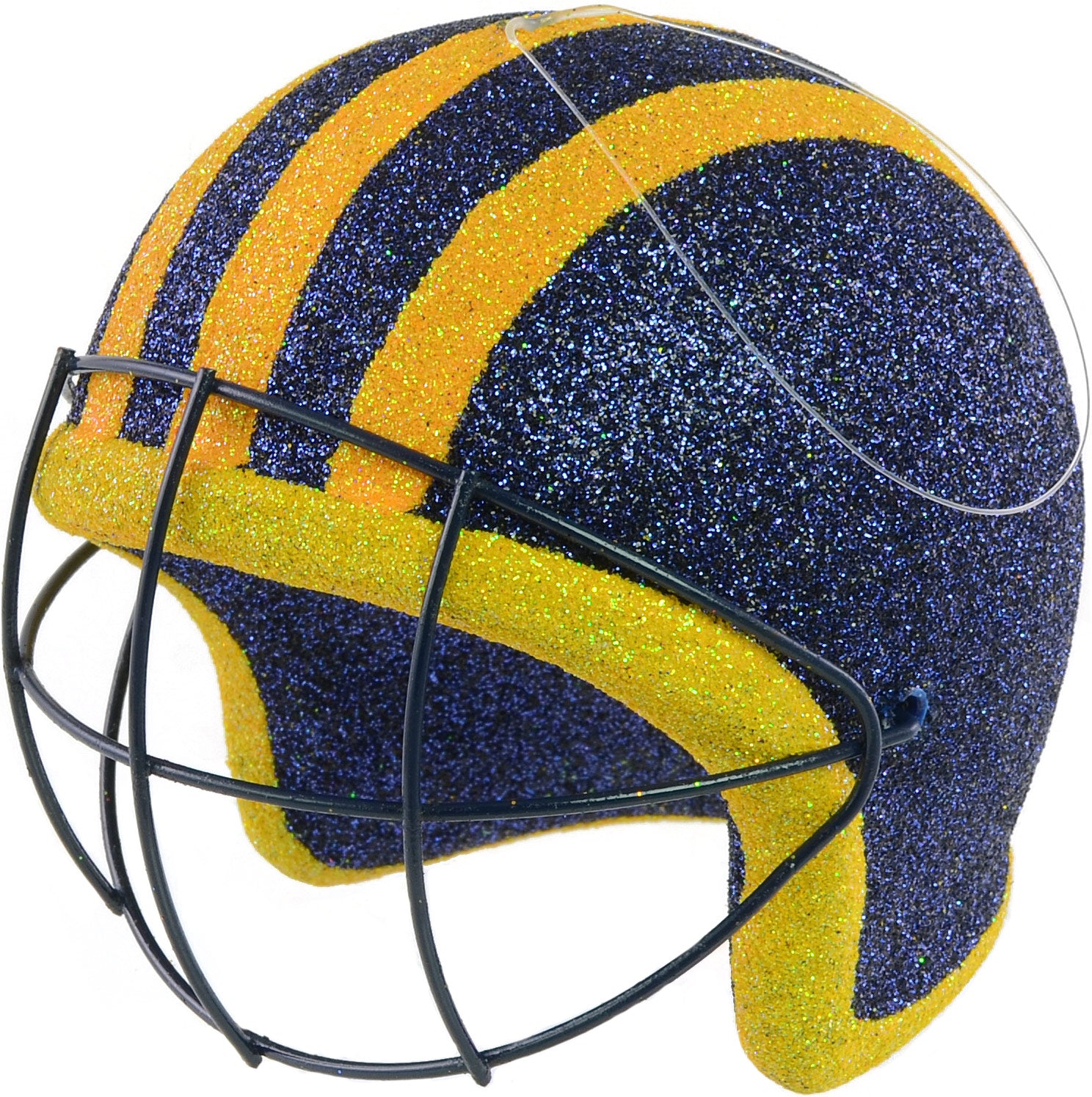 Football Helmet Ornament: Maize & Blue (4")