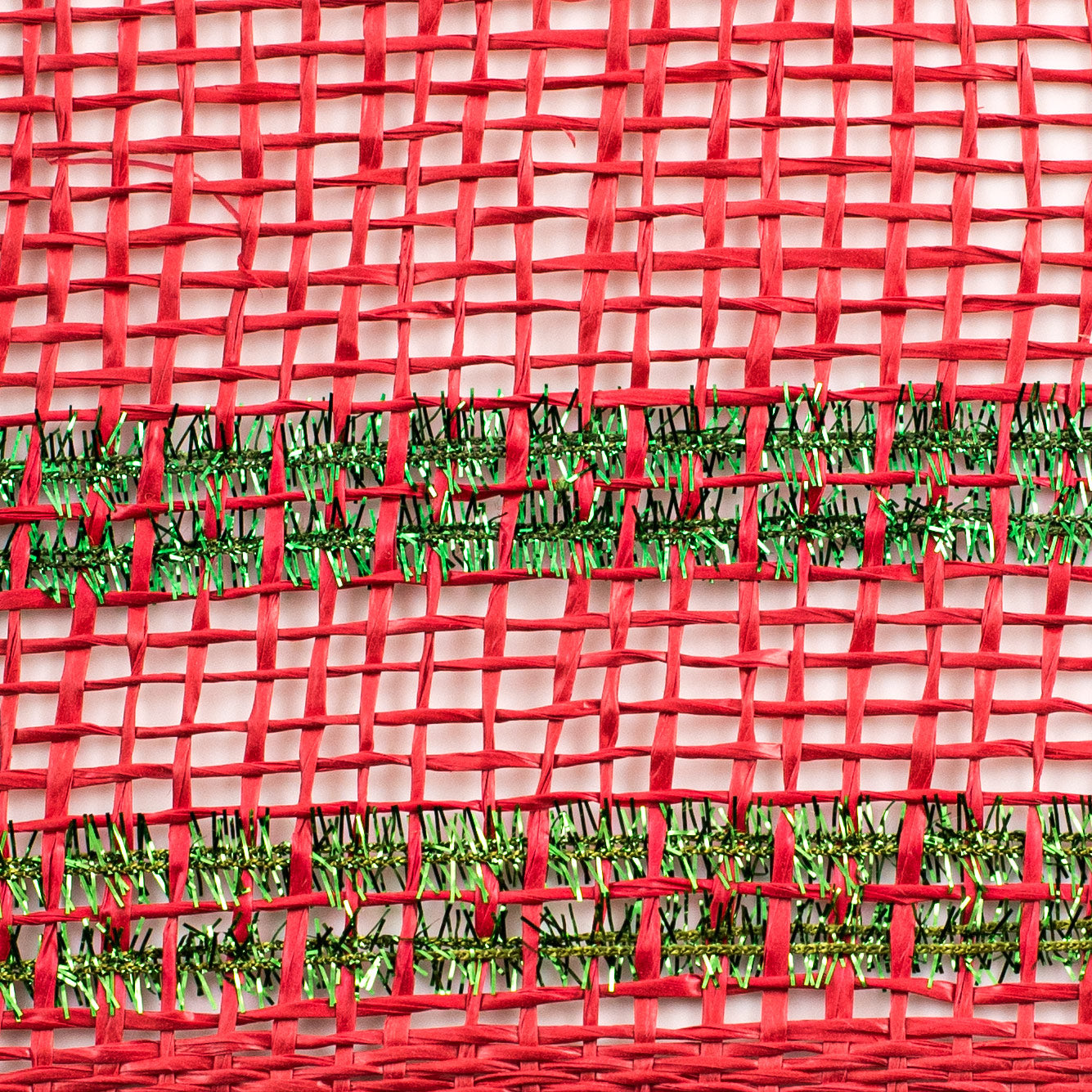 10" Poly Burlap Tinsel Border Mesh: Red, Emerald Green, Lime Green