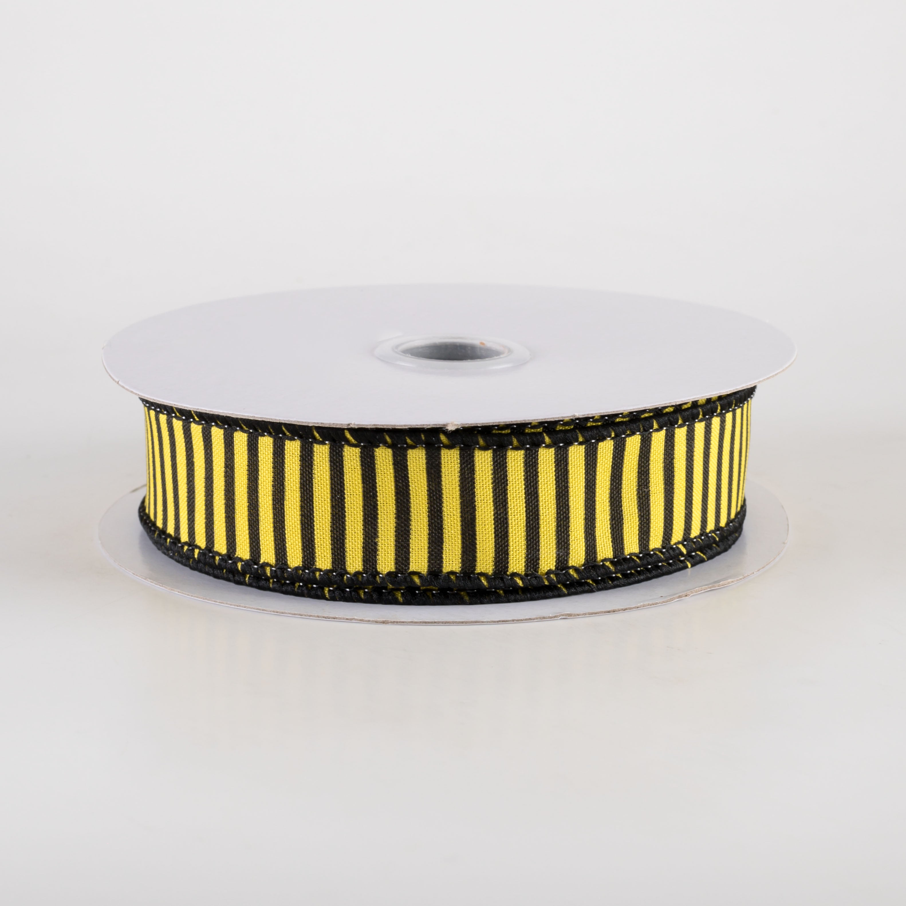 7/8" Horizontal Thin Stripes Ribbon: Yellow & Black (10 Yards)