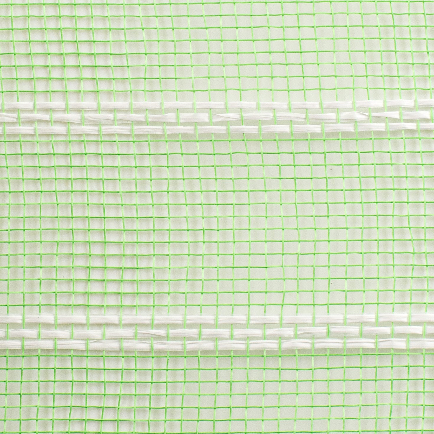 10" Vertical Wide Stripe Mesh: Lime Green & White