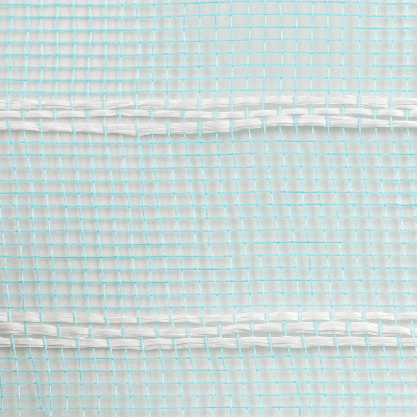 10" Vertical Wide Stripe Mesh: Turquoise & White