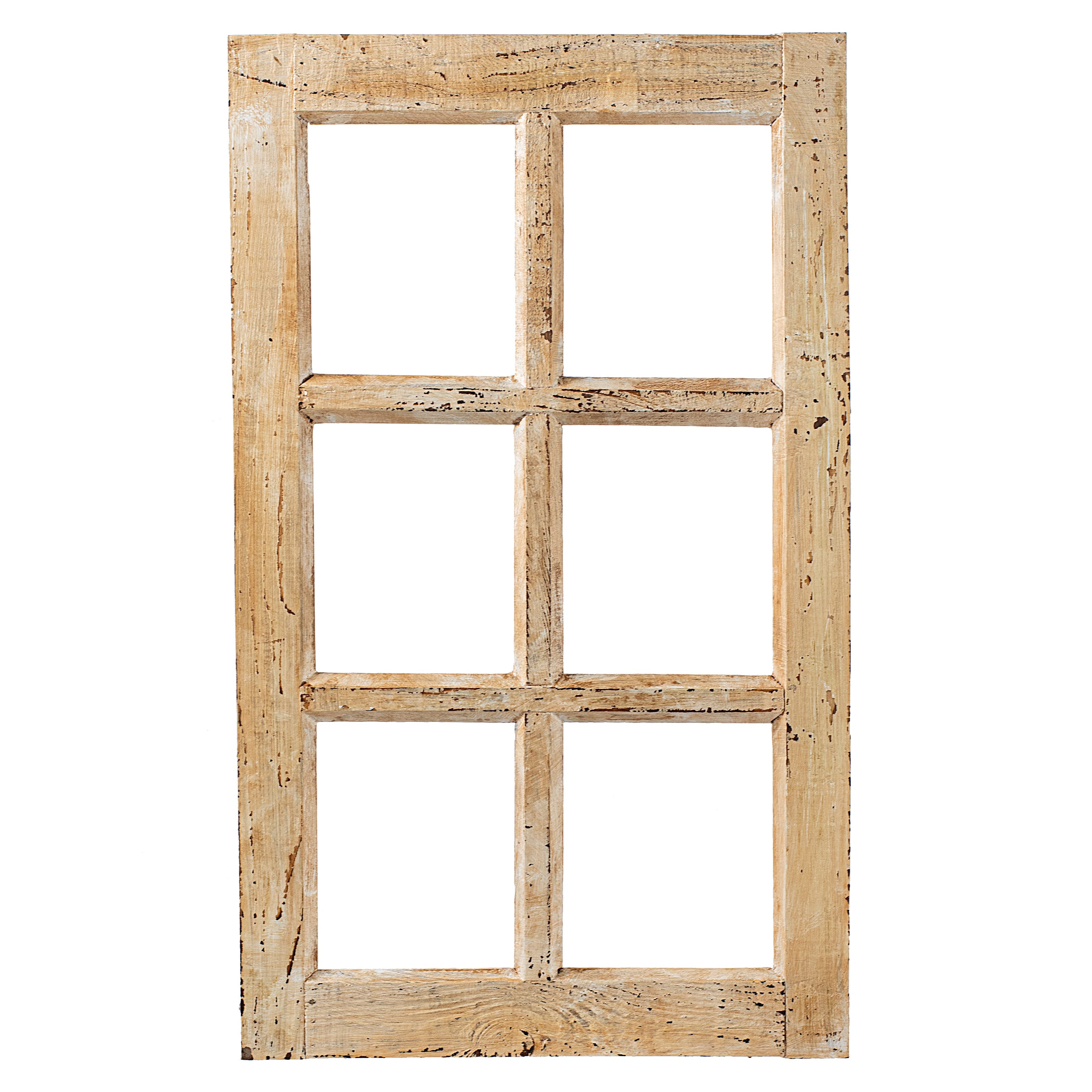 20" Decorative Wood Window: Antique Beige