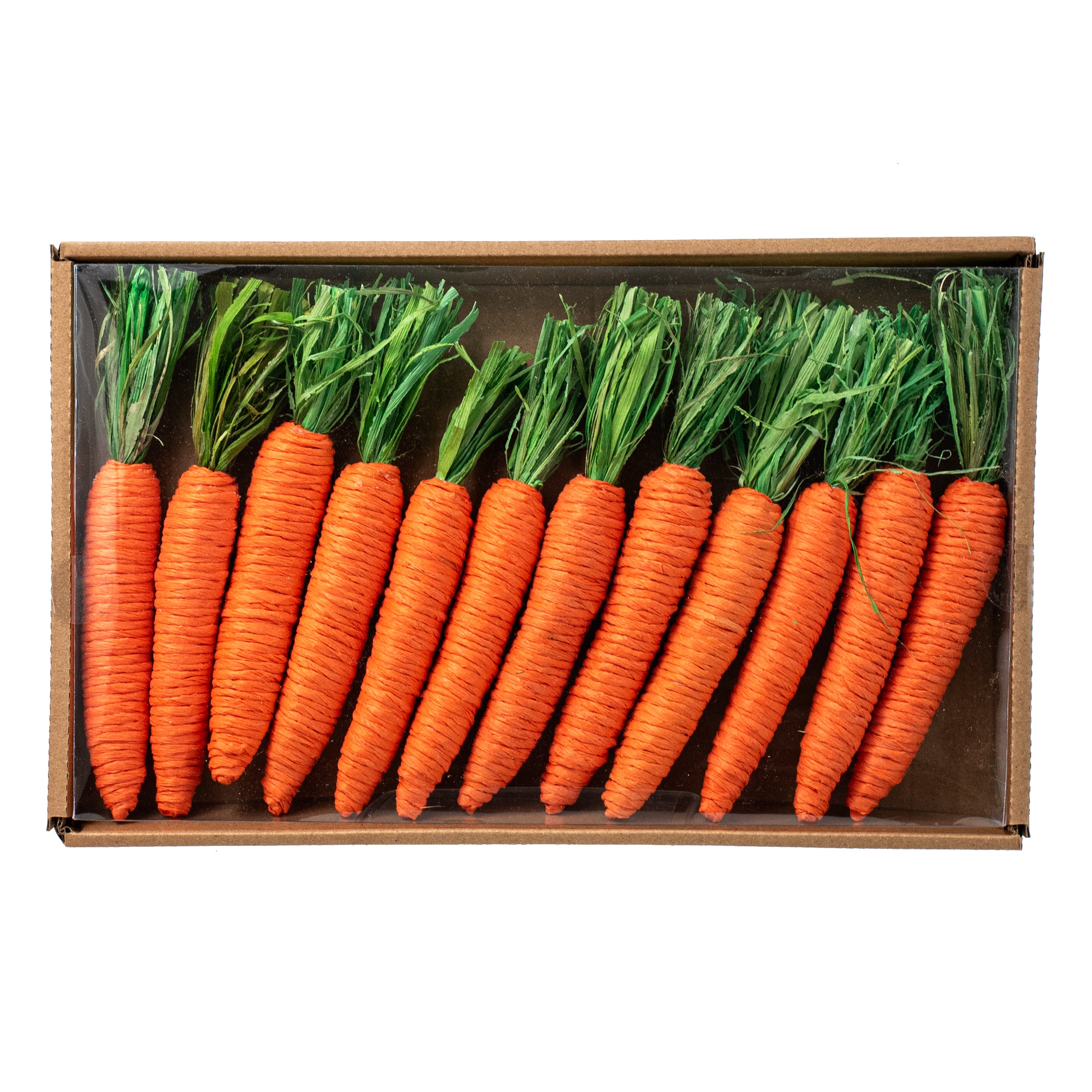 13" Raffia Carrot Ornaments (Box of 12)