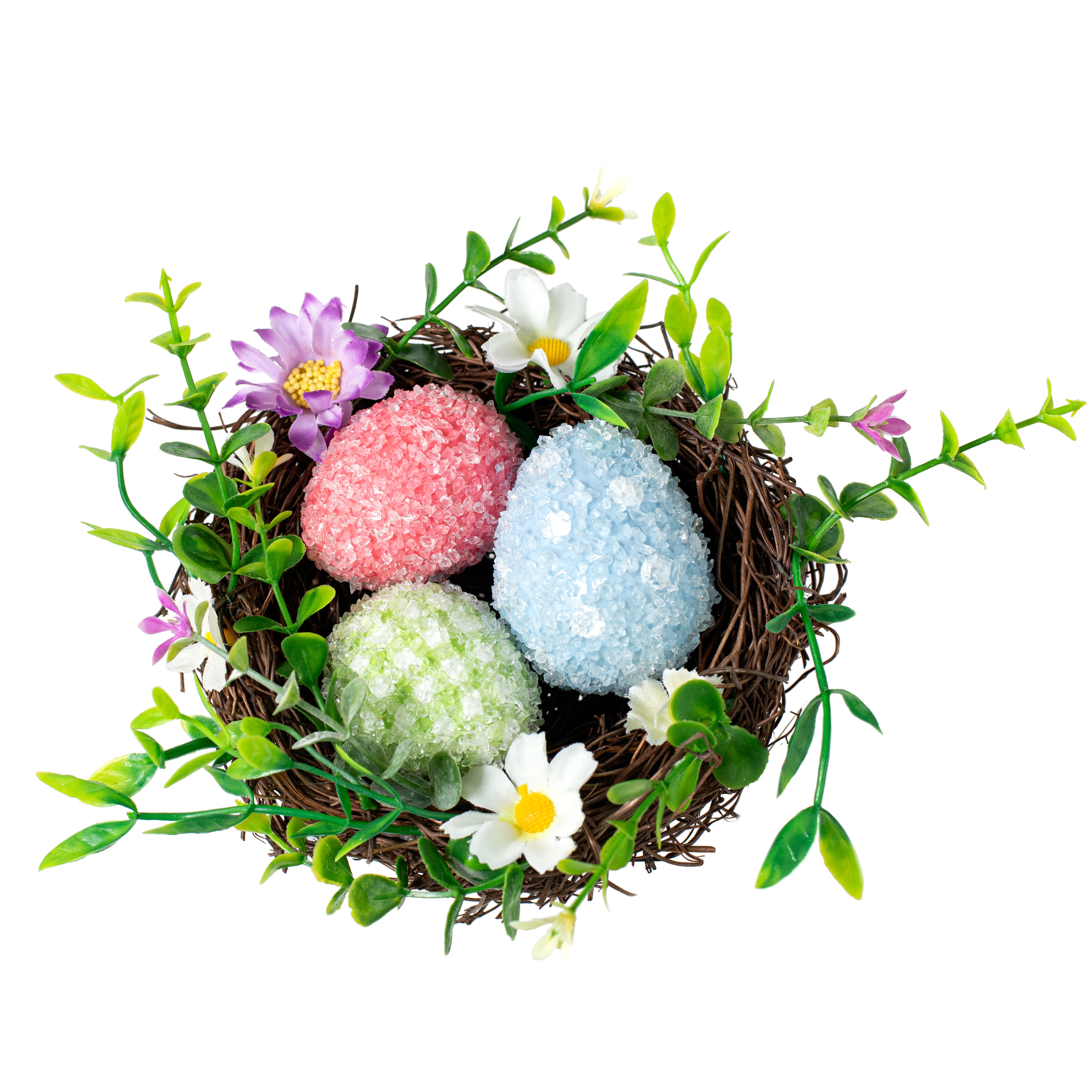 6" Patterned Easter Eggs Nest Ornament