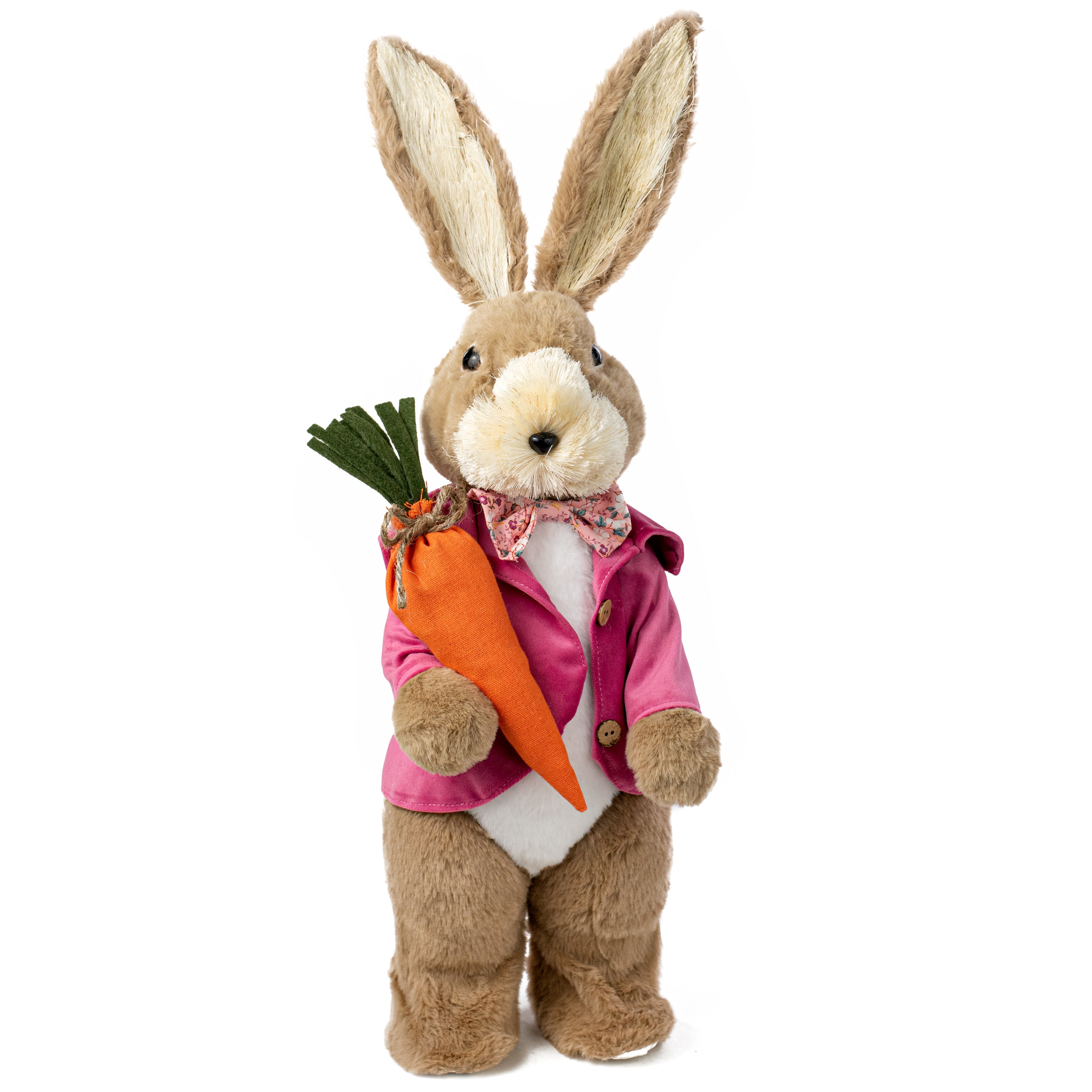 23" Sisal & Fur Floral Print Boy Bunny