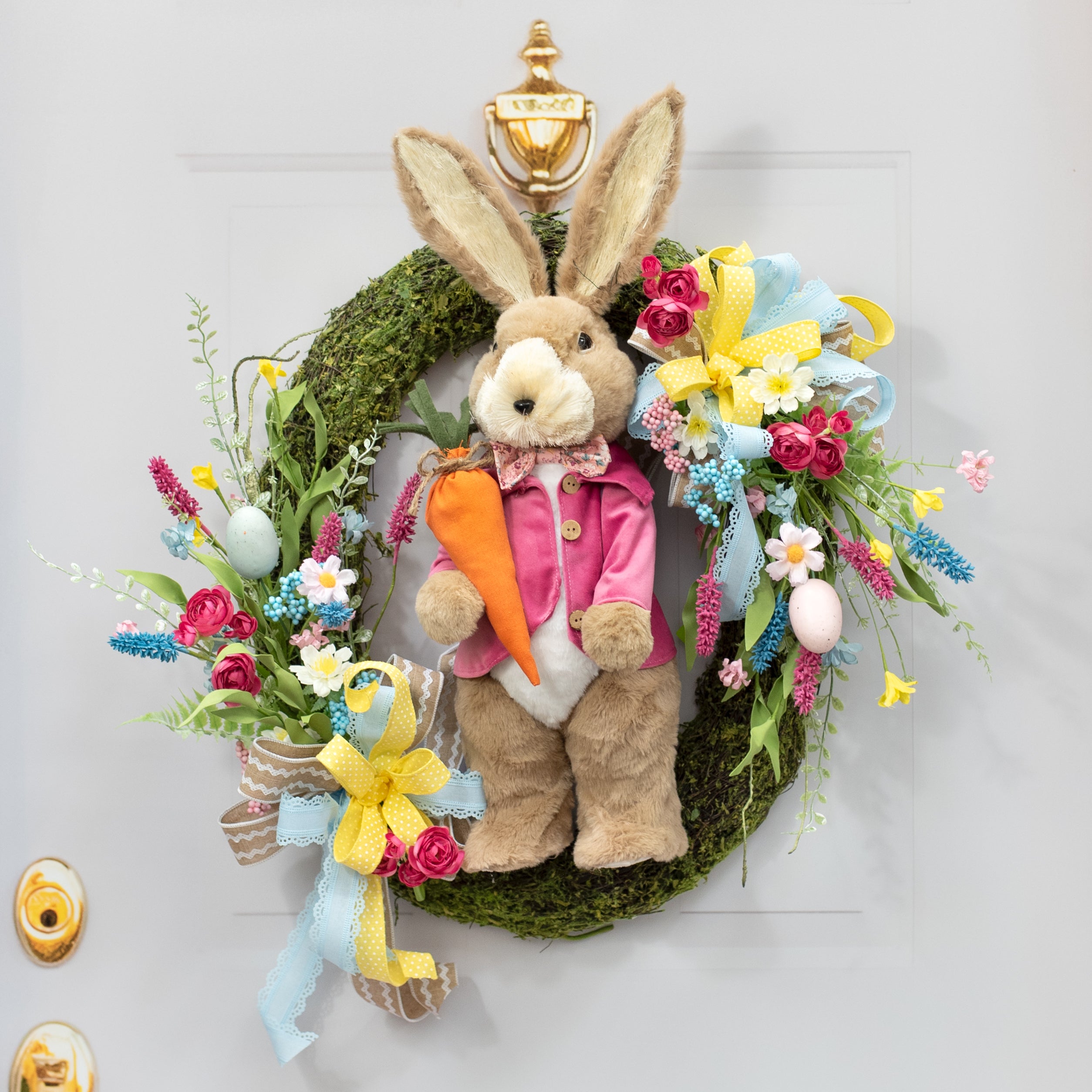 23" Sisal & Fur Floral Print Boy Bunny