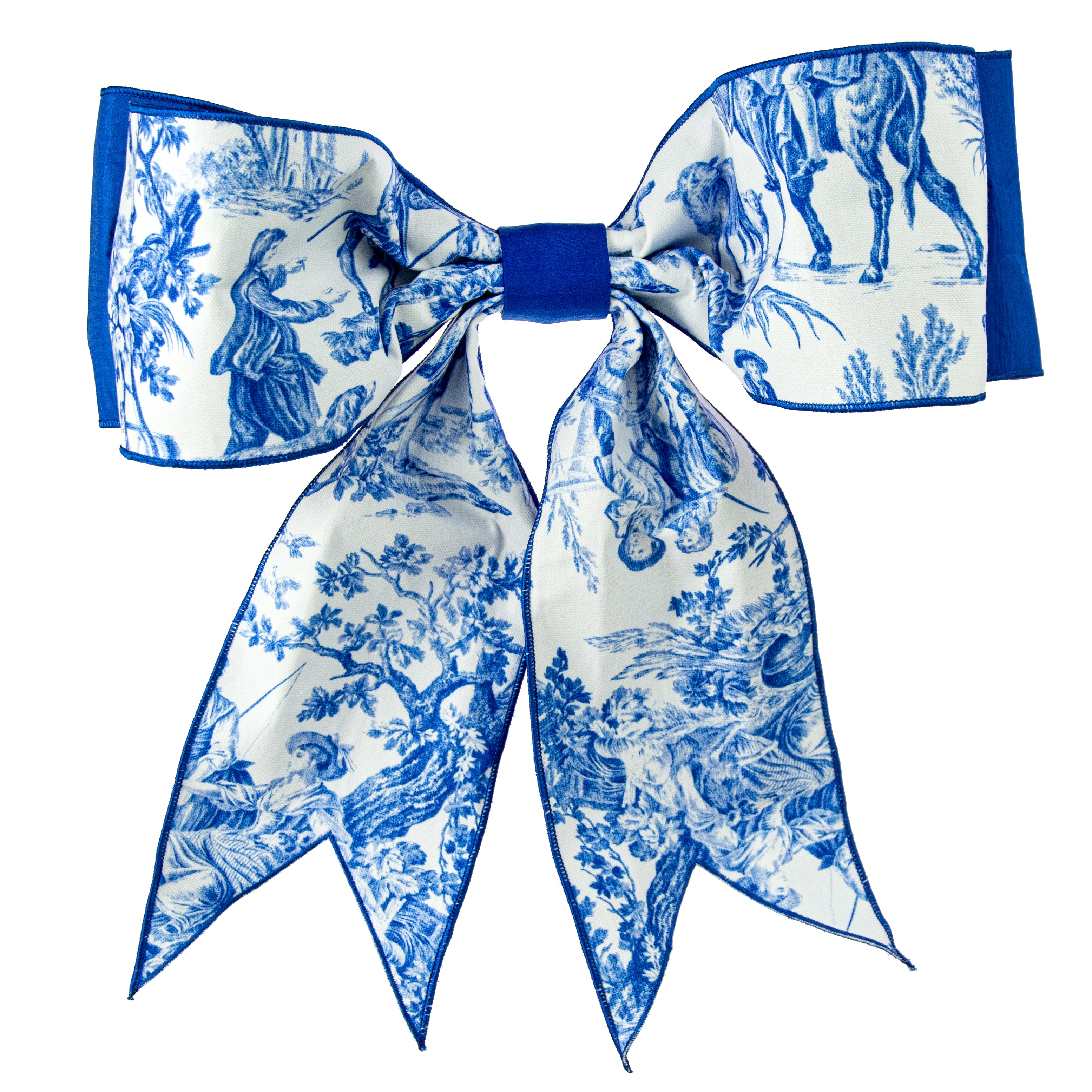 [D Stevens] 19" Chinoiserie Bow: Blue & White