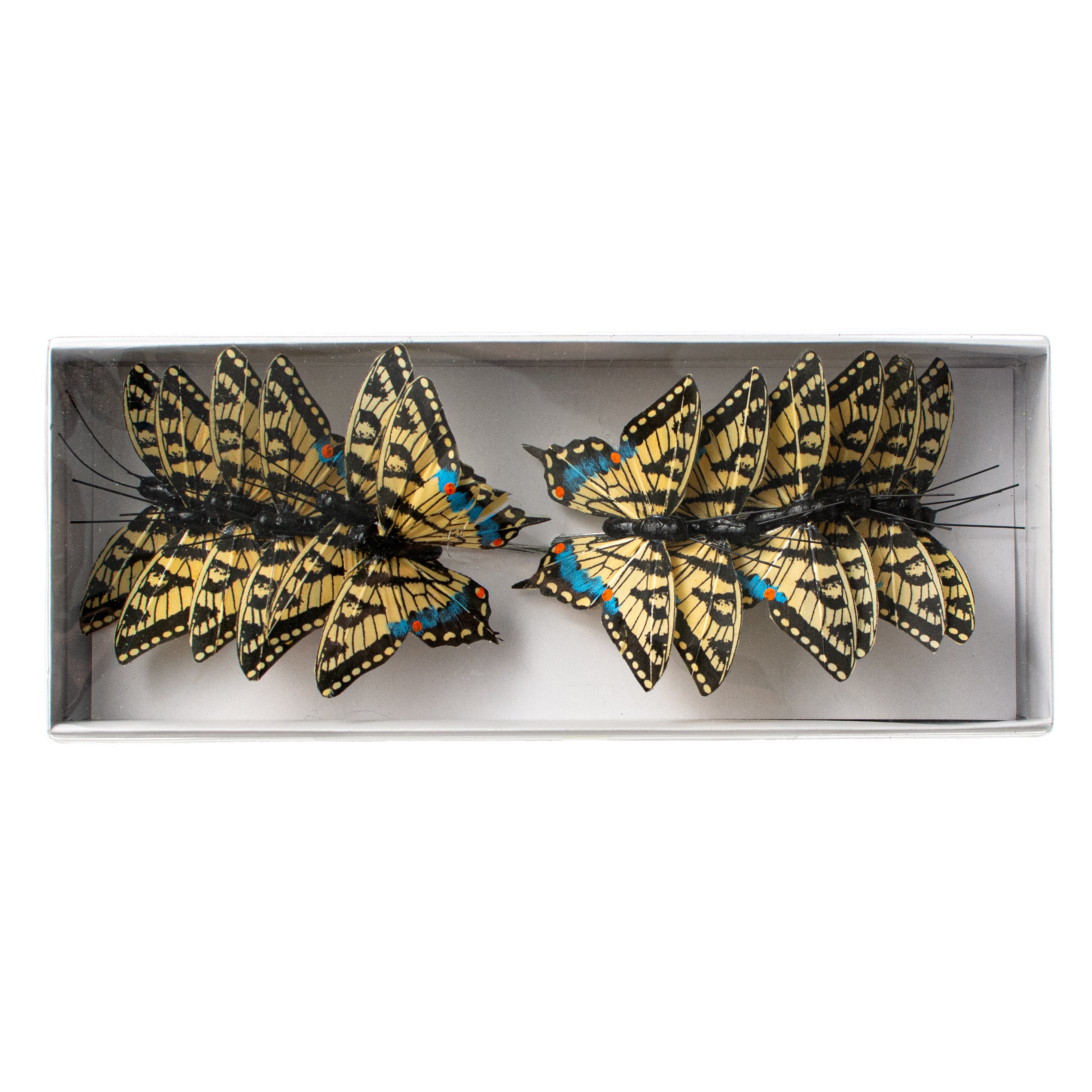 3.25" Tiger Swallowtail Butterfly Wired Ornaments (Set of 12)