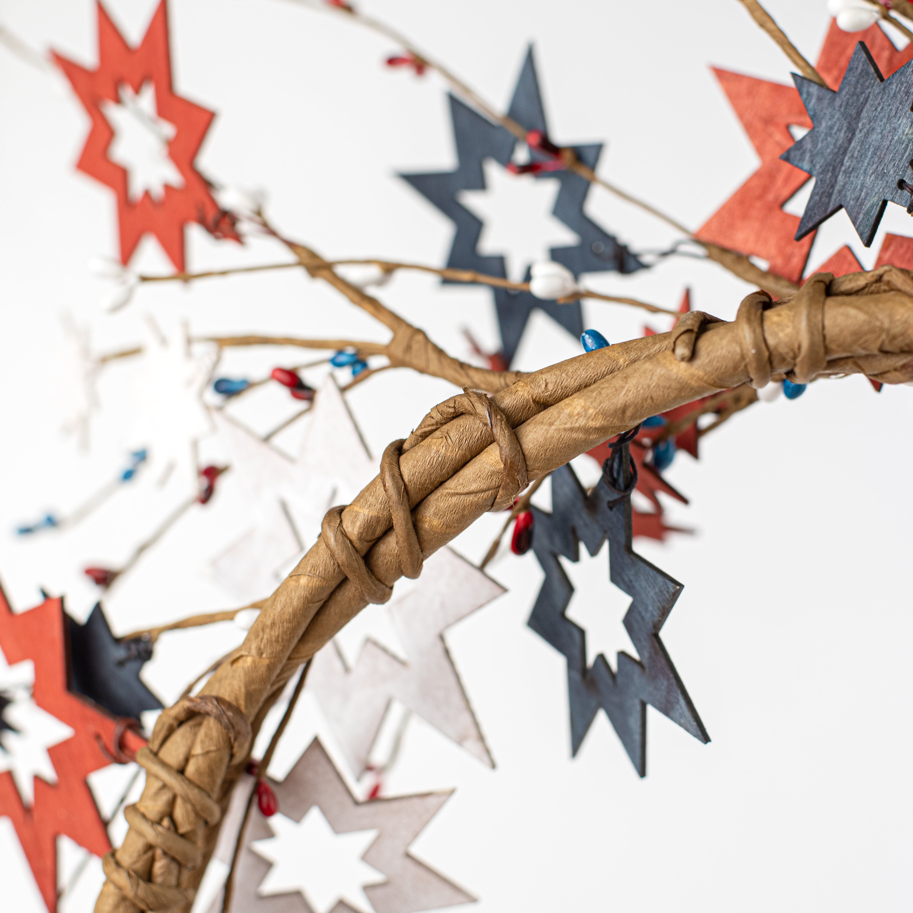 22" Fourth of July Wooden Cutout Star Wreath