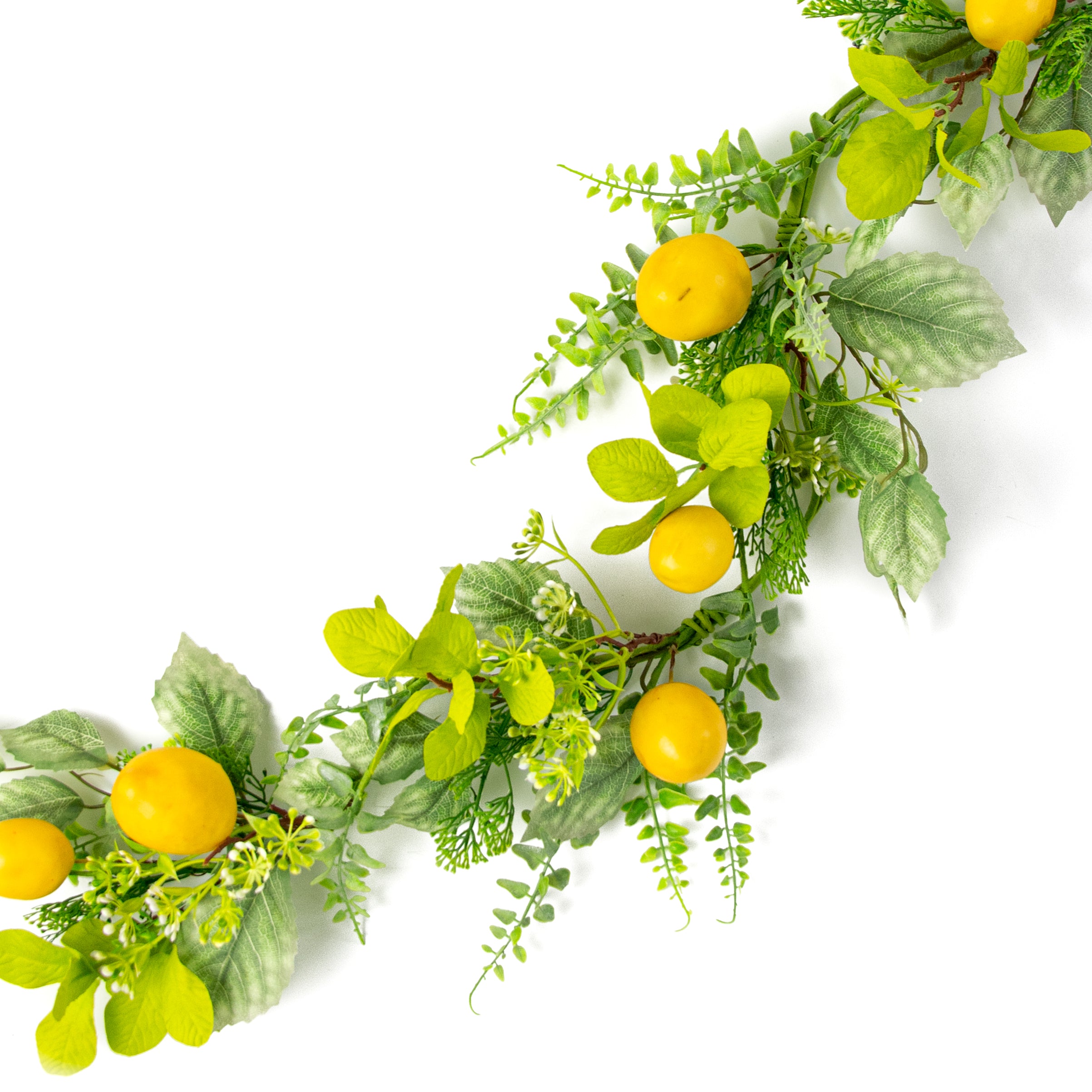 4' Lemon, Fern & Salal Greenery Leaves Garland