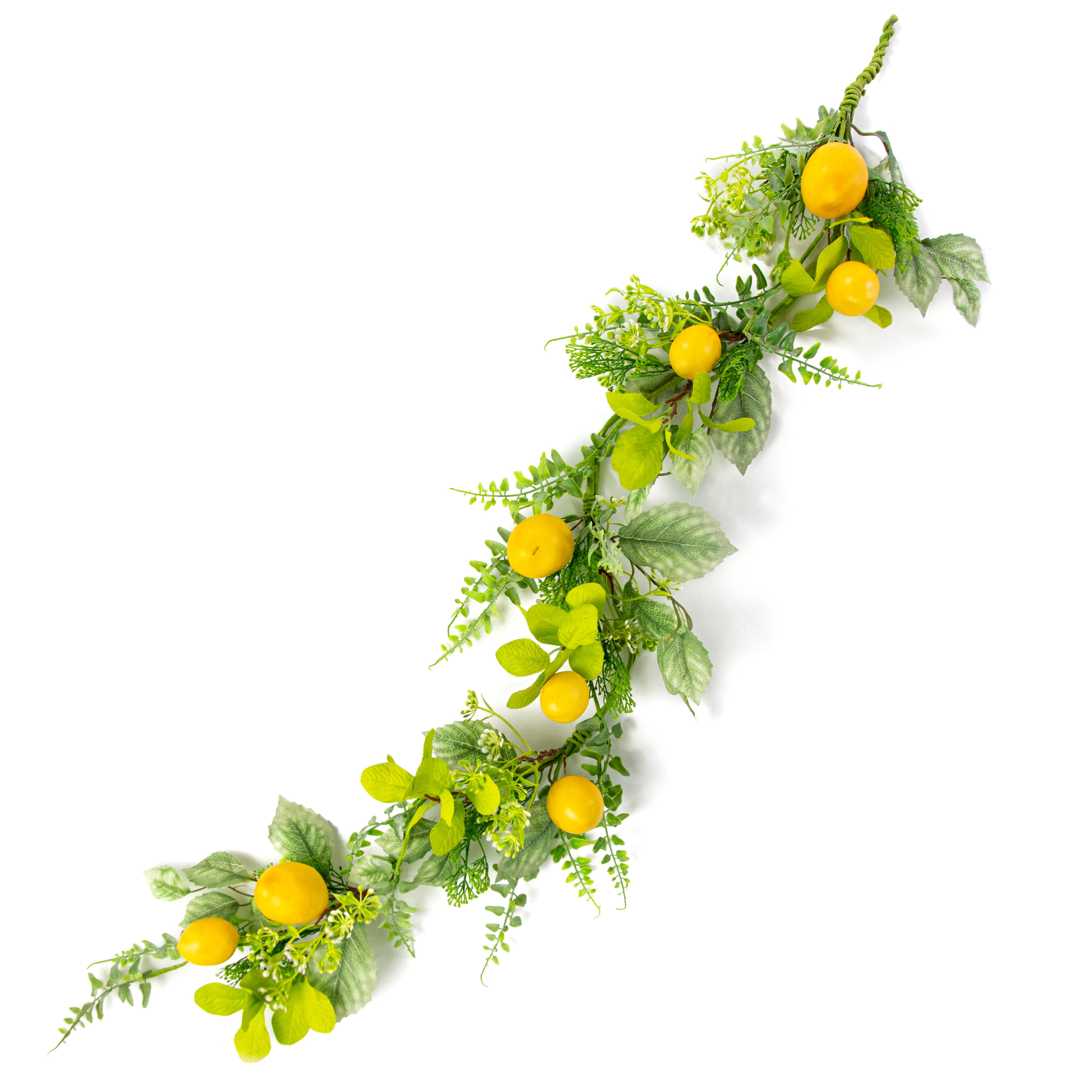 4' Lemon, Fern & Salal Greenery Leaves Garland