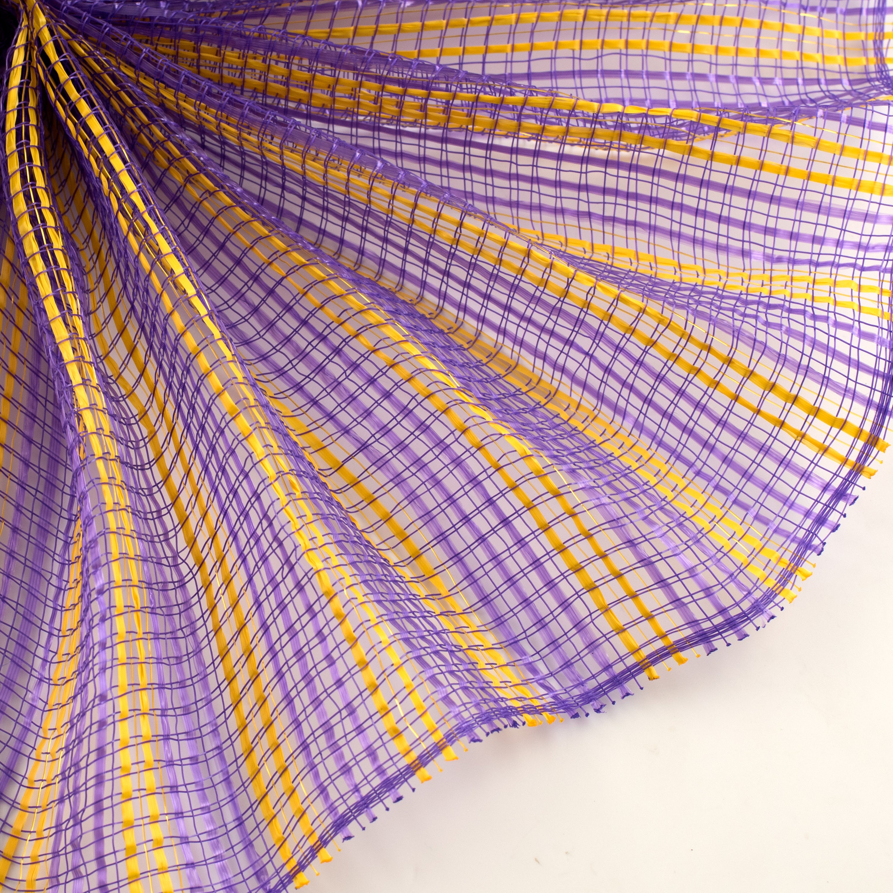 10" Wide Strip Mesh: Purple & Yellow