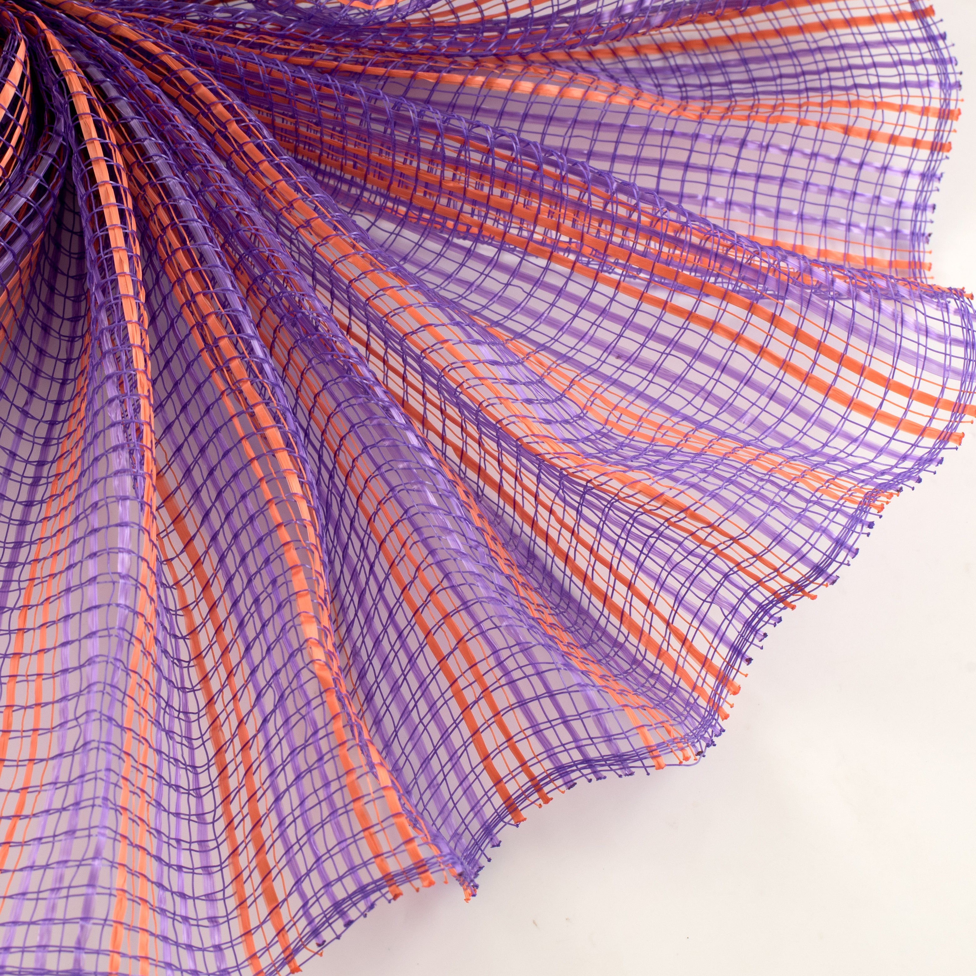 10" Wide Strip Mesh: Purple & Orange