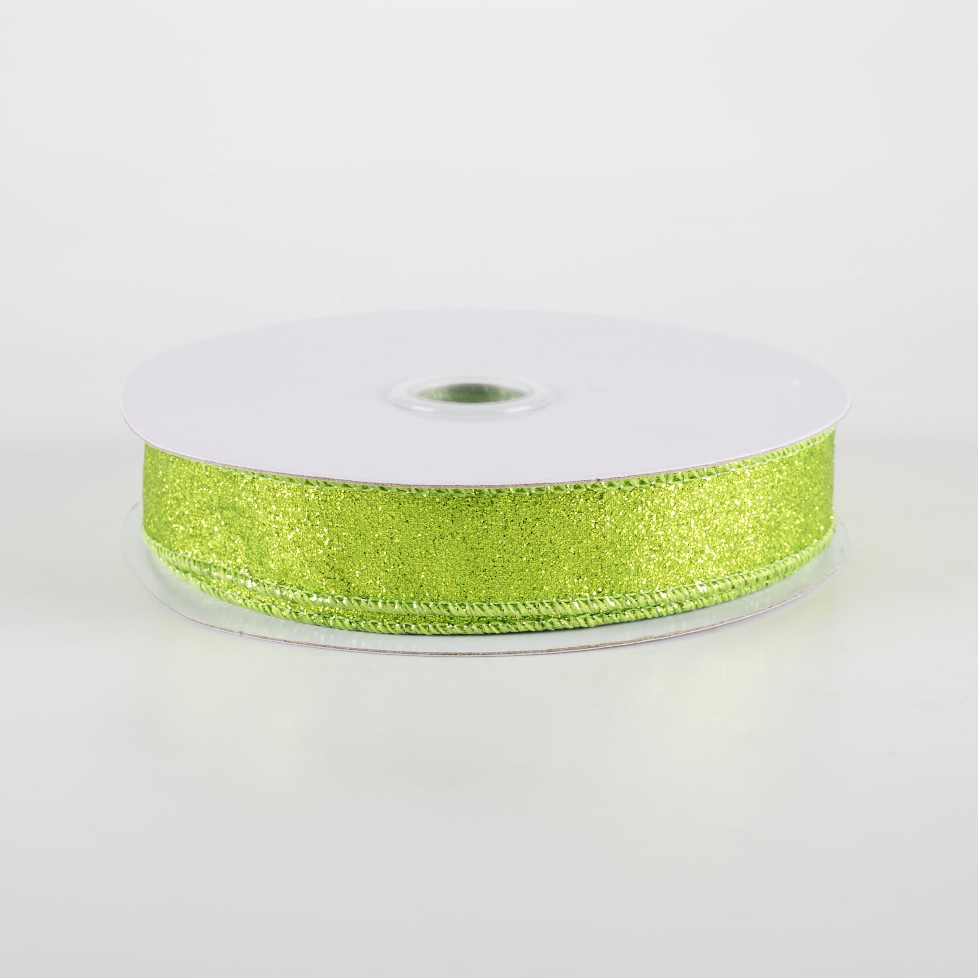 5/8" Shimmer Glitter Ribbon: Lime Green (10 Yards)