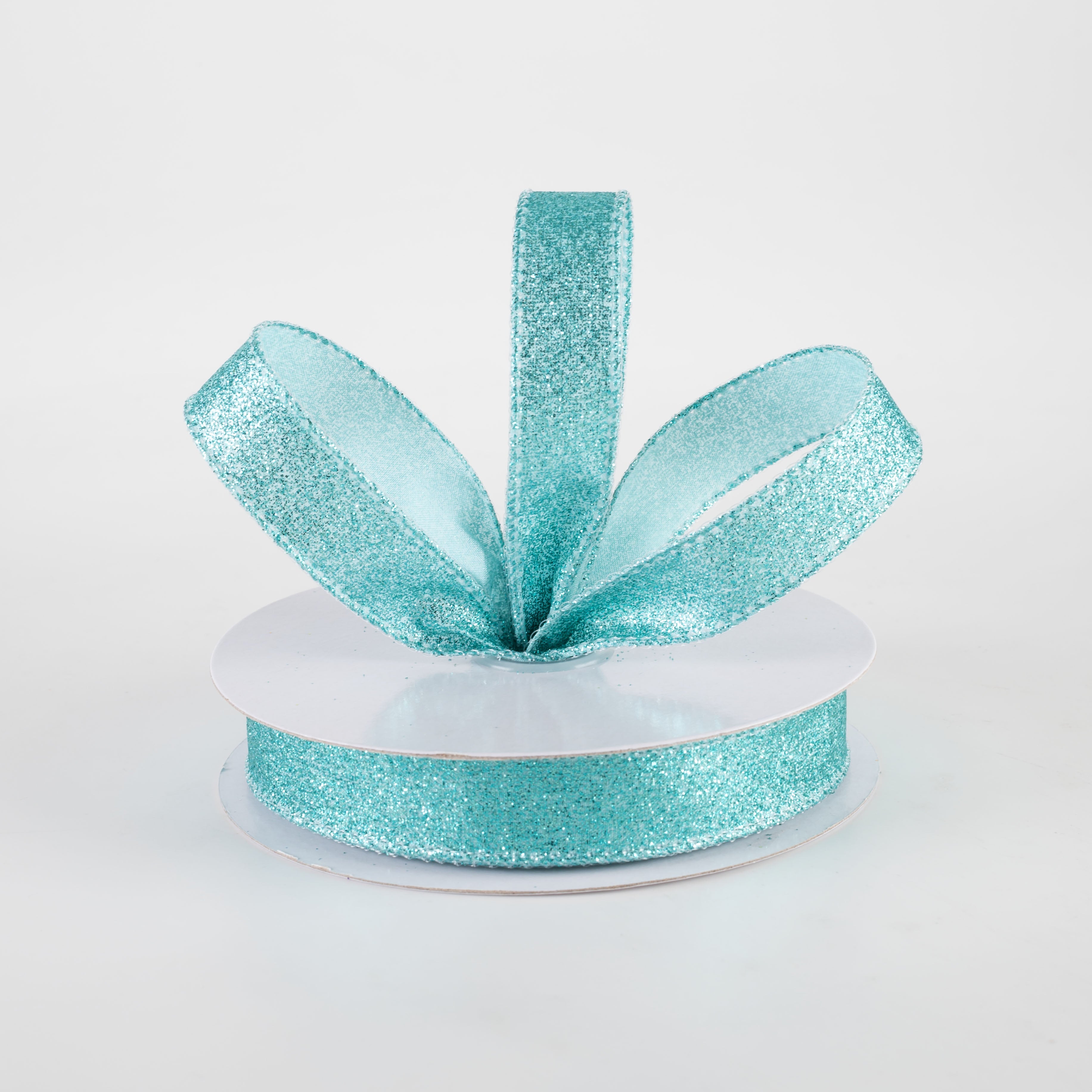 5/8" Shimmer Glitter Ribbon: Ice Blue (10 Yards)