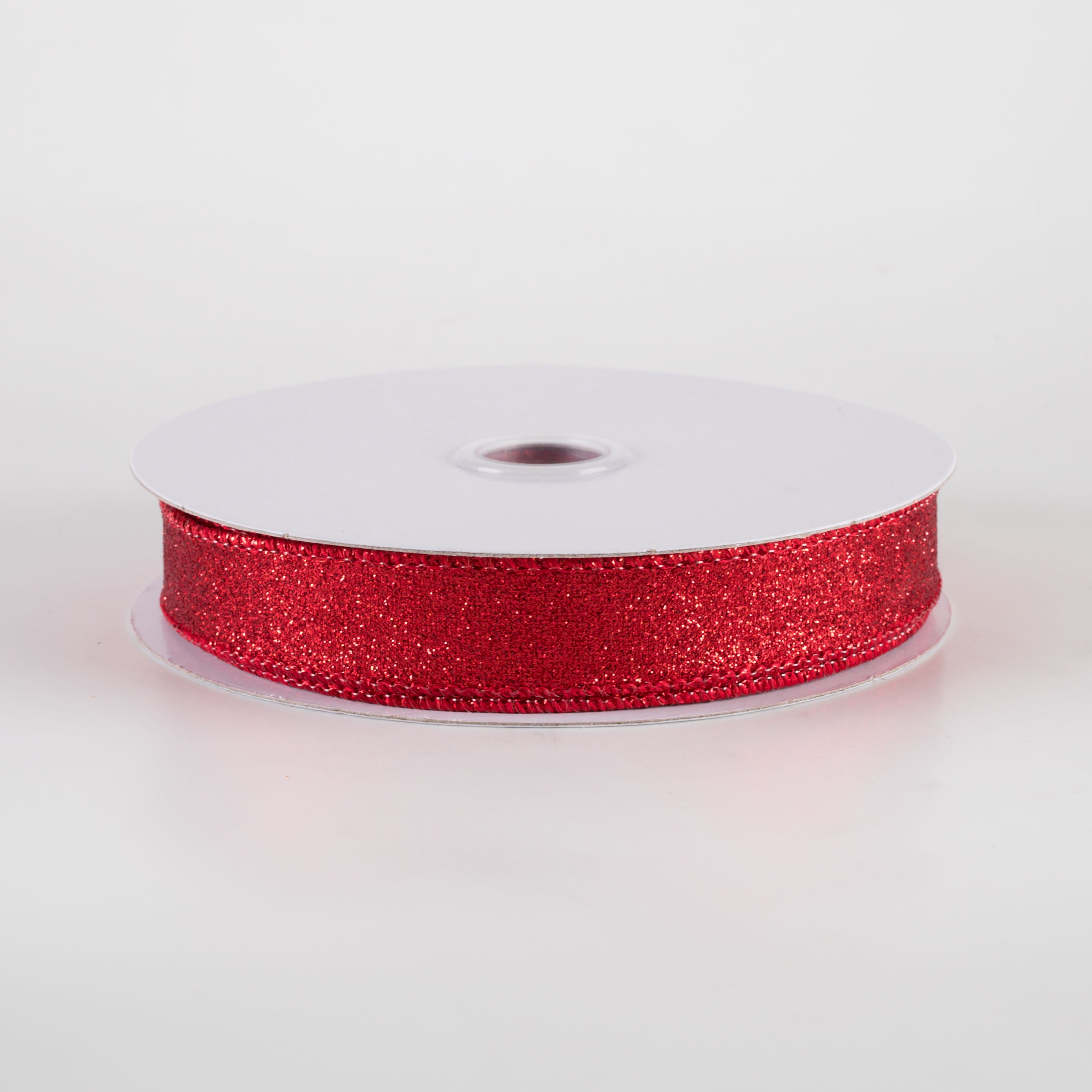 5/8" Shimmer Glitter Ribbon: Red (10 Yards)
