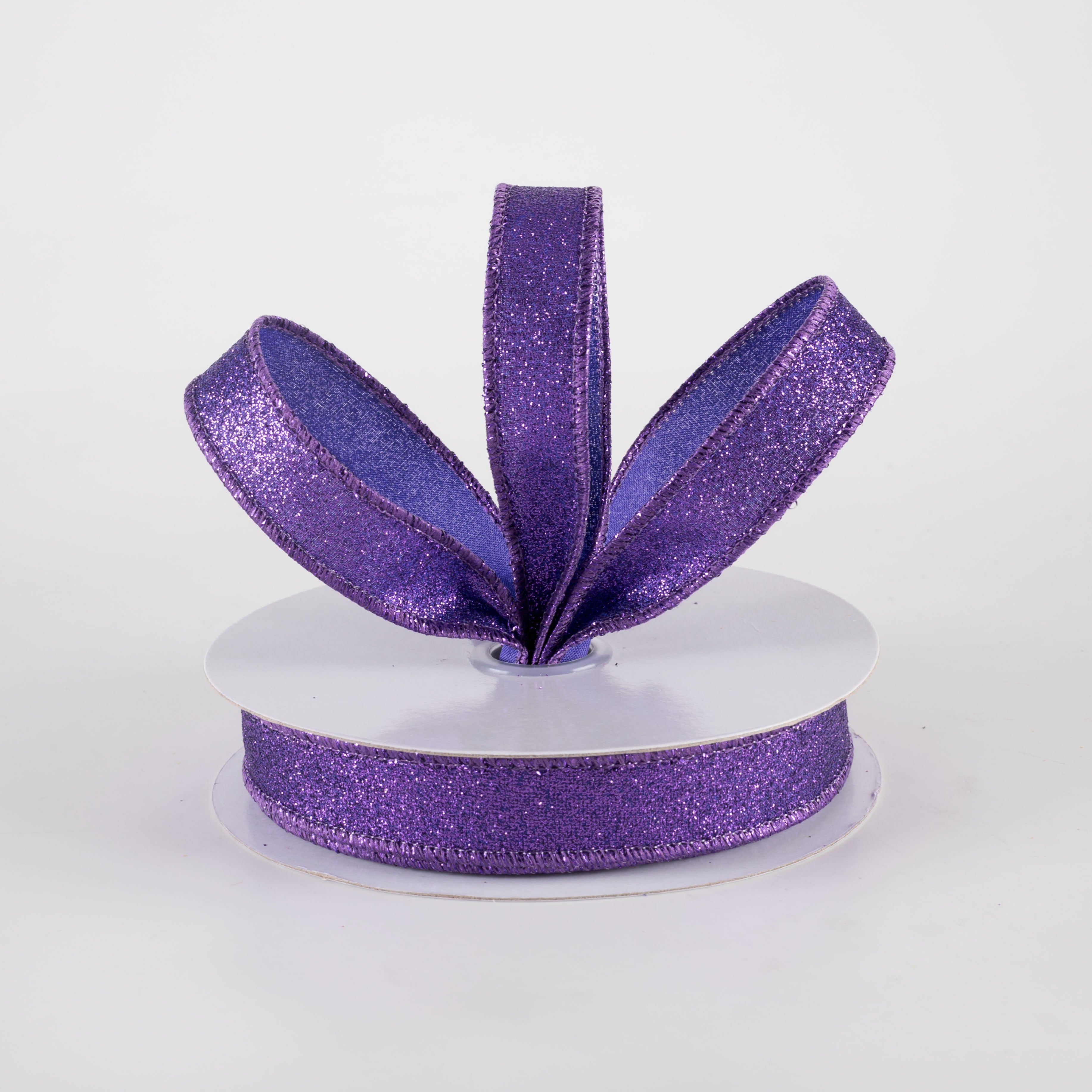 5/8" Shimmer Glitter Ribbon: Purple (10 Yards)