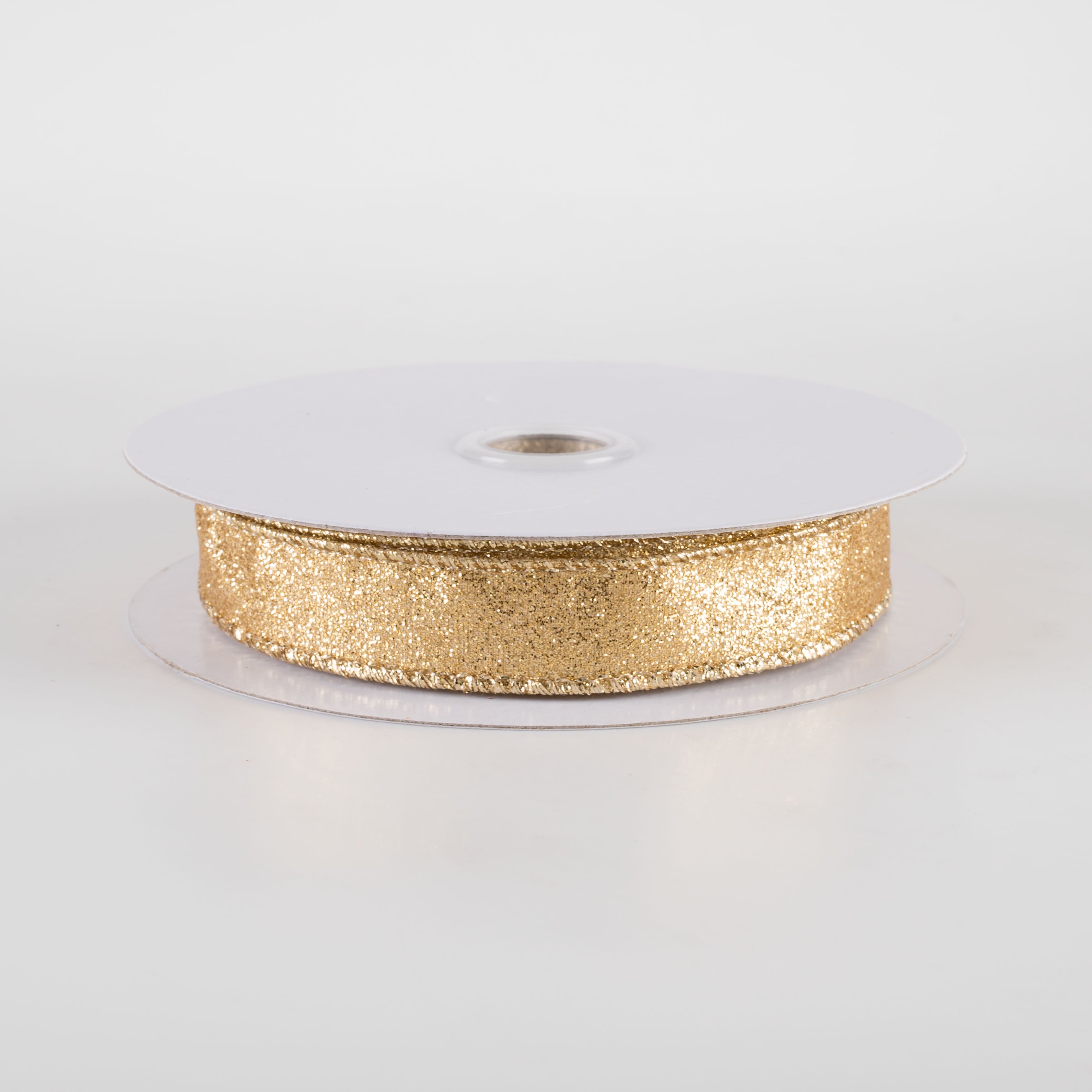 5/8" Shimmer Glitter Ribbon: Gold (10 Yards)