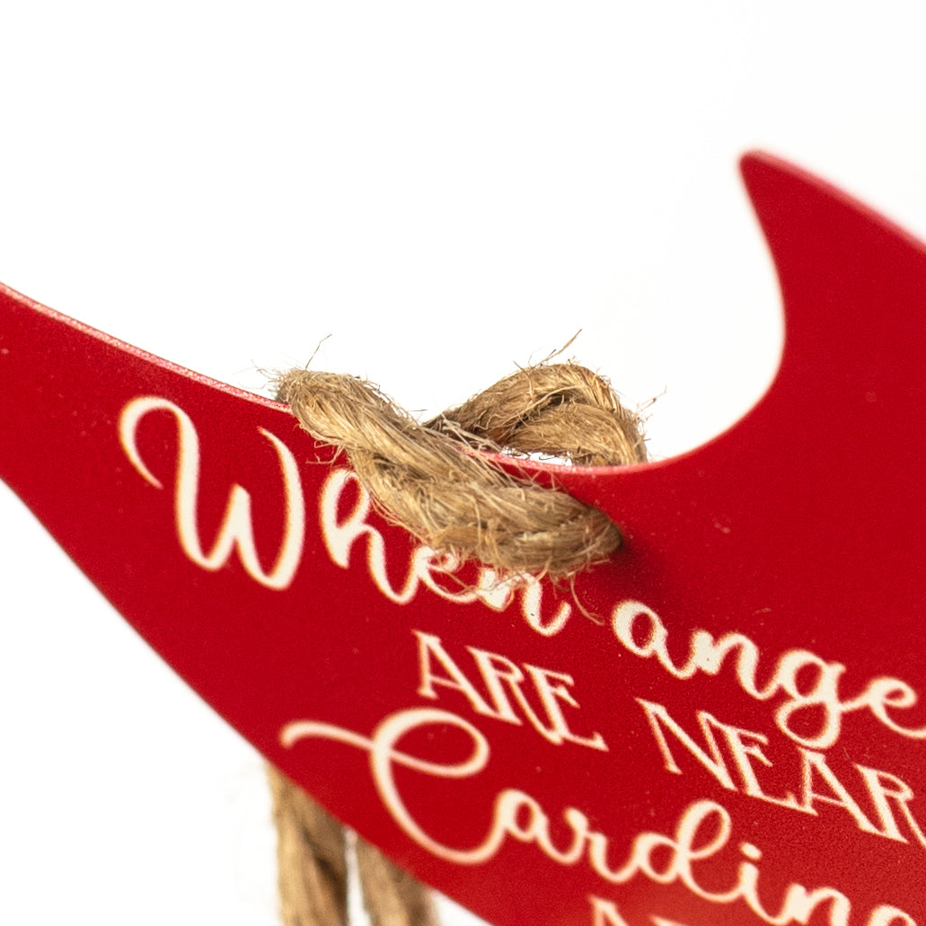 5.5" Metal Ornament Sign: Cardinals Appear
