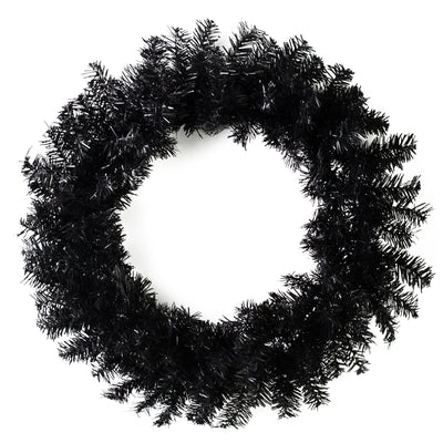 24" Pine Wreath: Black