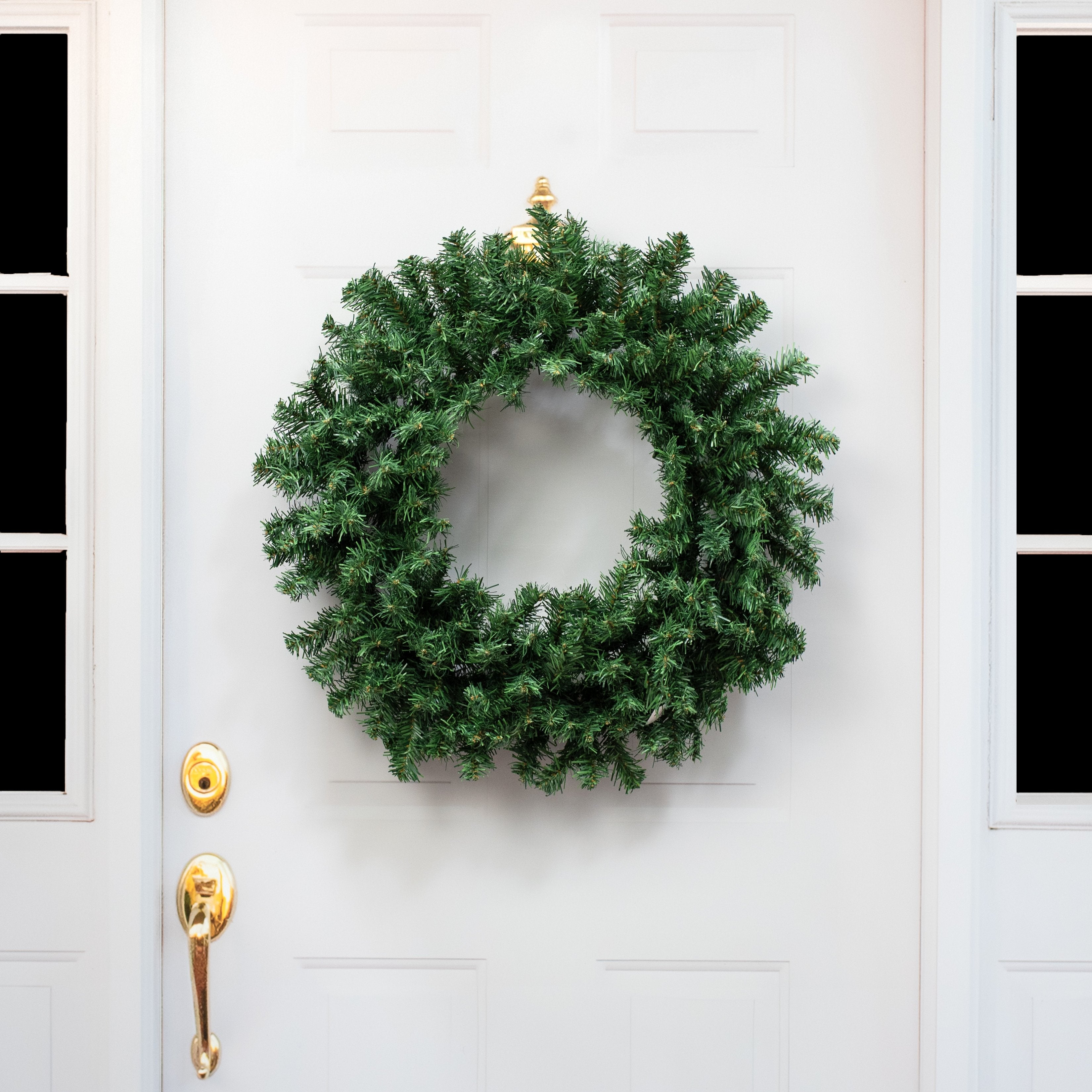 24" Pine PVC Wreath: Two-Tone Green (180 Tips)