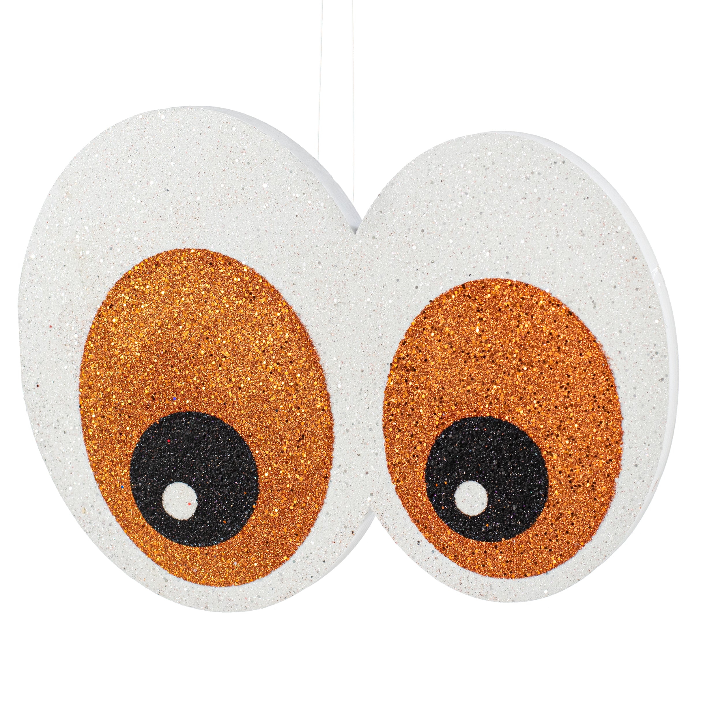 14" Glittered EVA Foam Eyeballs Hanger: Orange