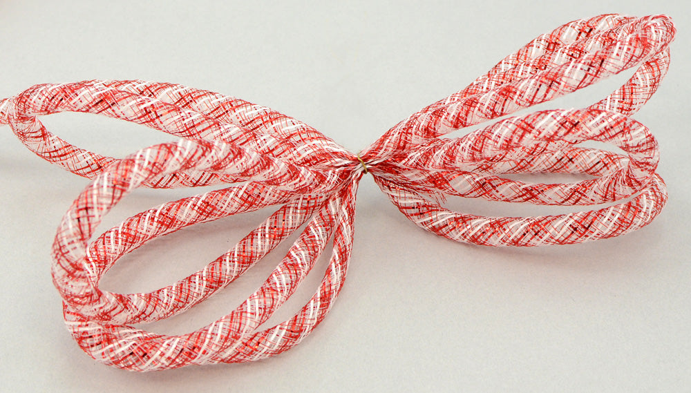 Deco Flex Tubing Ribbon: Striped Red/White (30 Yards)