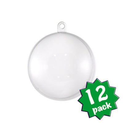 60MM Clear Fillable Ball Ornament: Set of 12