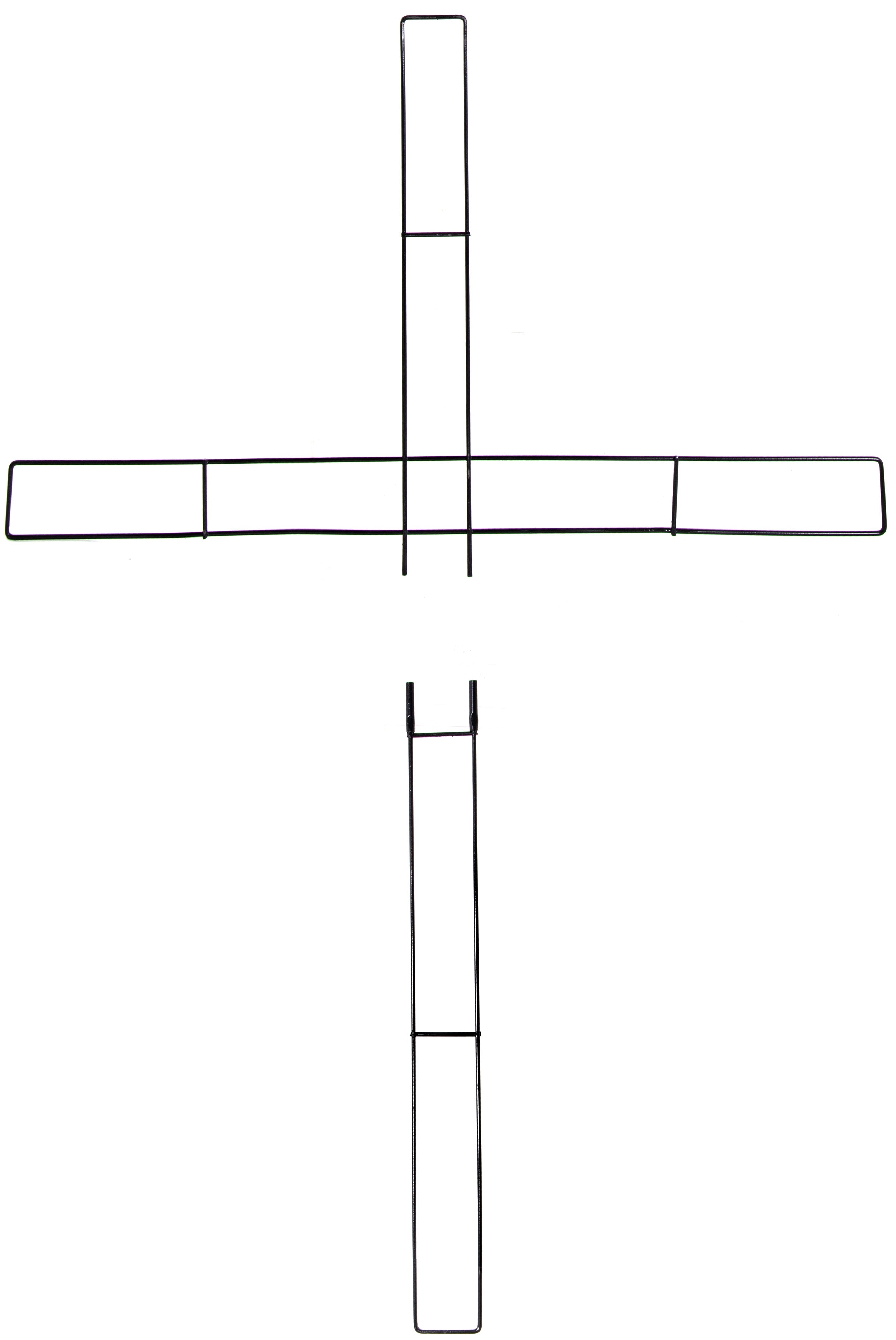 27" Metal Wire Cross Form: Black