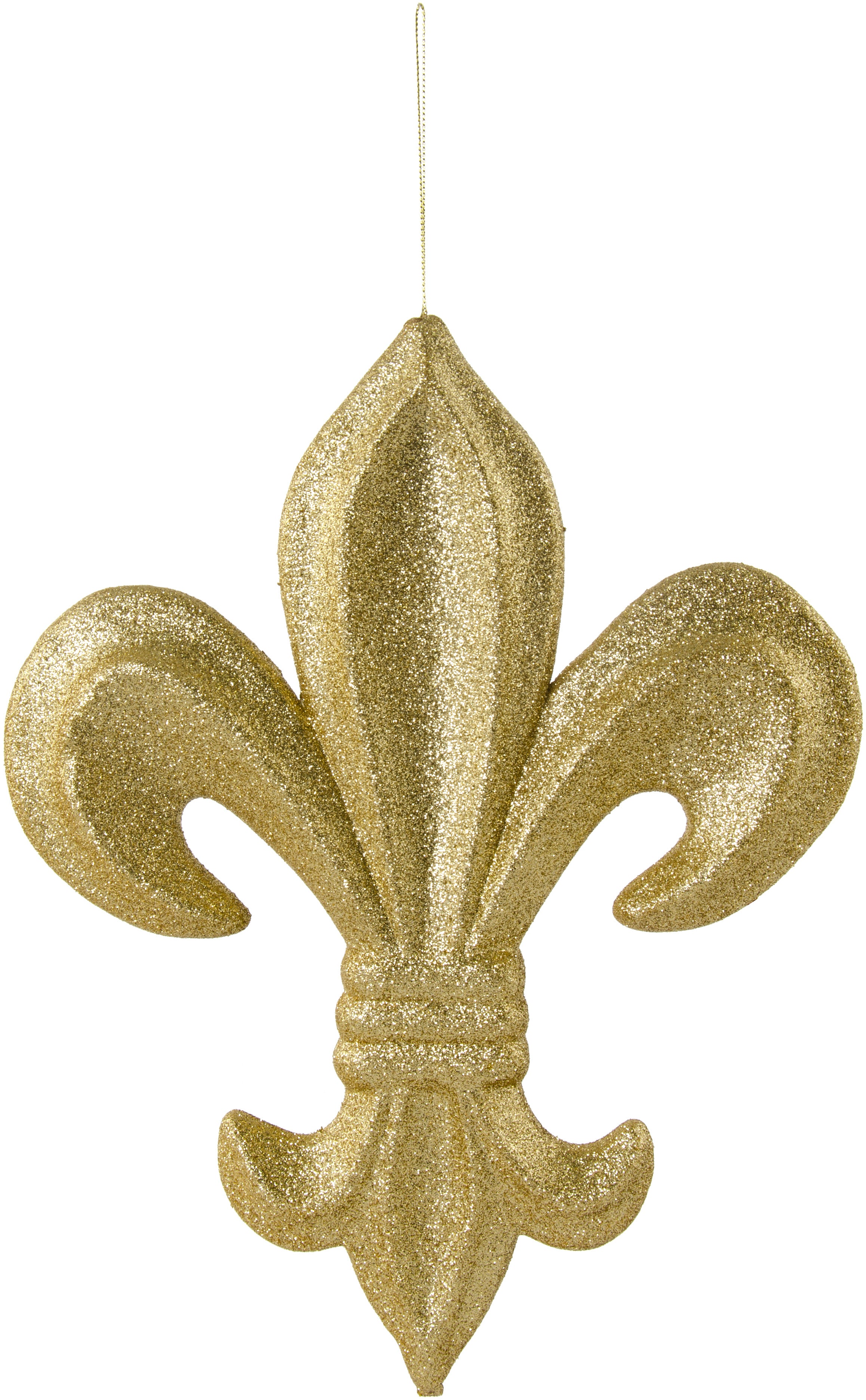 13" Metallic Glitter Fleur De Lis Decoration: Gold