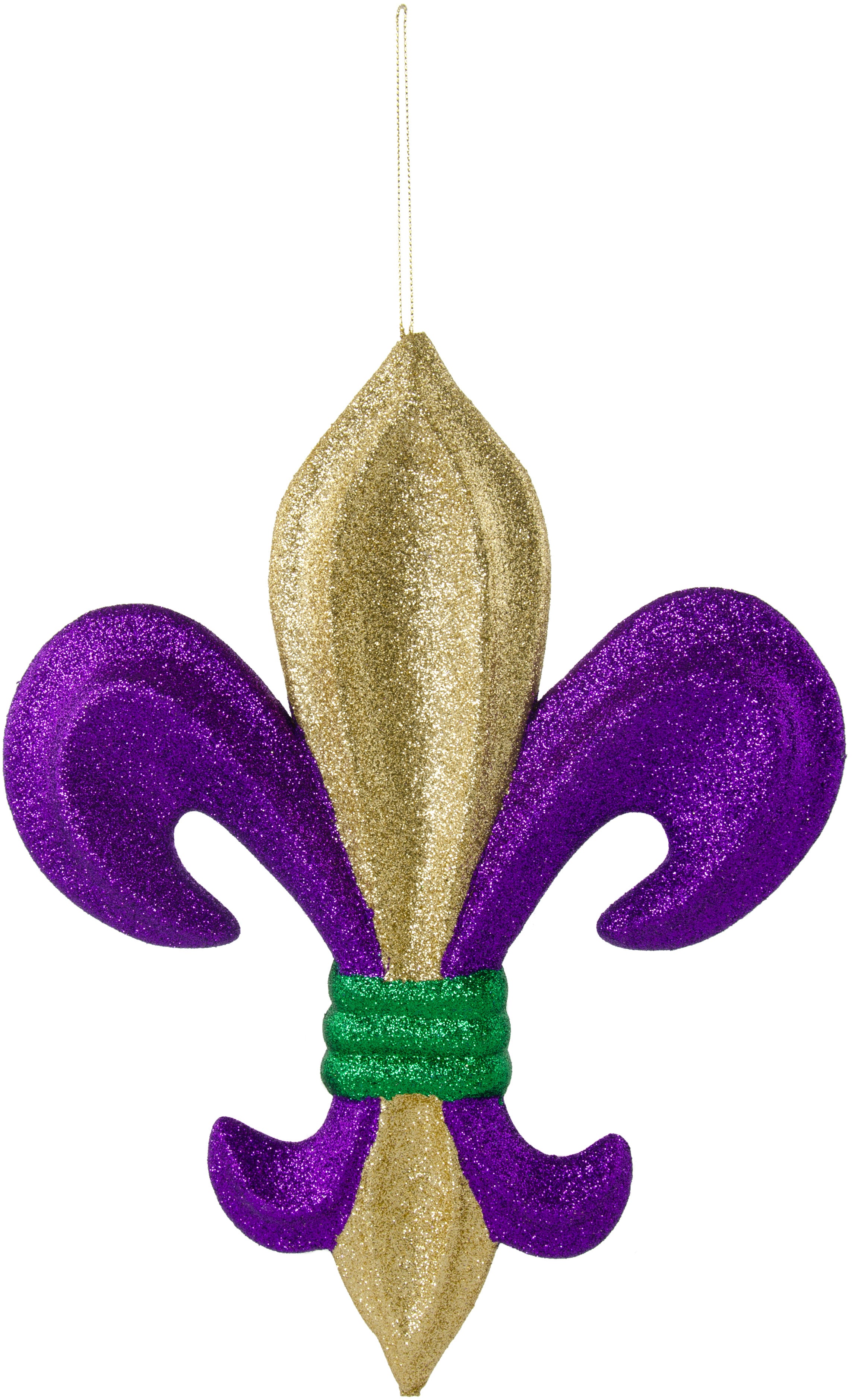 13" Metallic Glitter Fleur De Lis Decoration: Mardi Gras