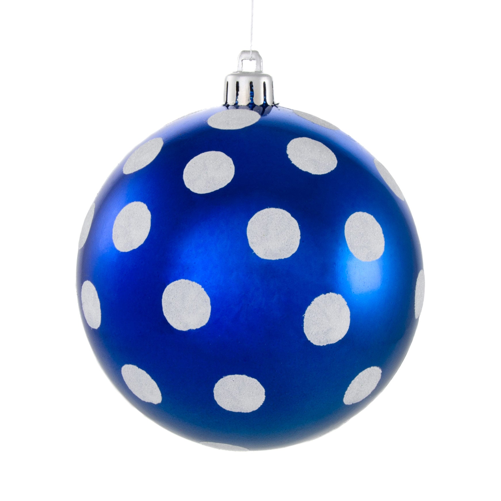100MM Polka Dot Polka Dot Ornament: Royal Blue & White