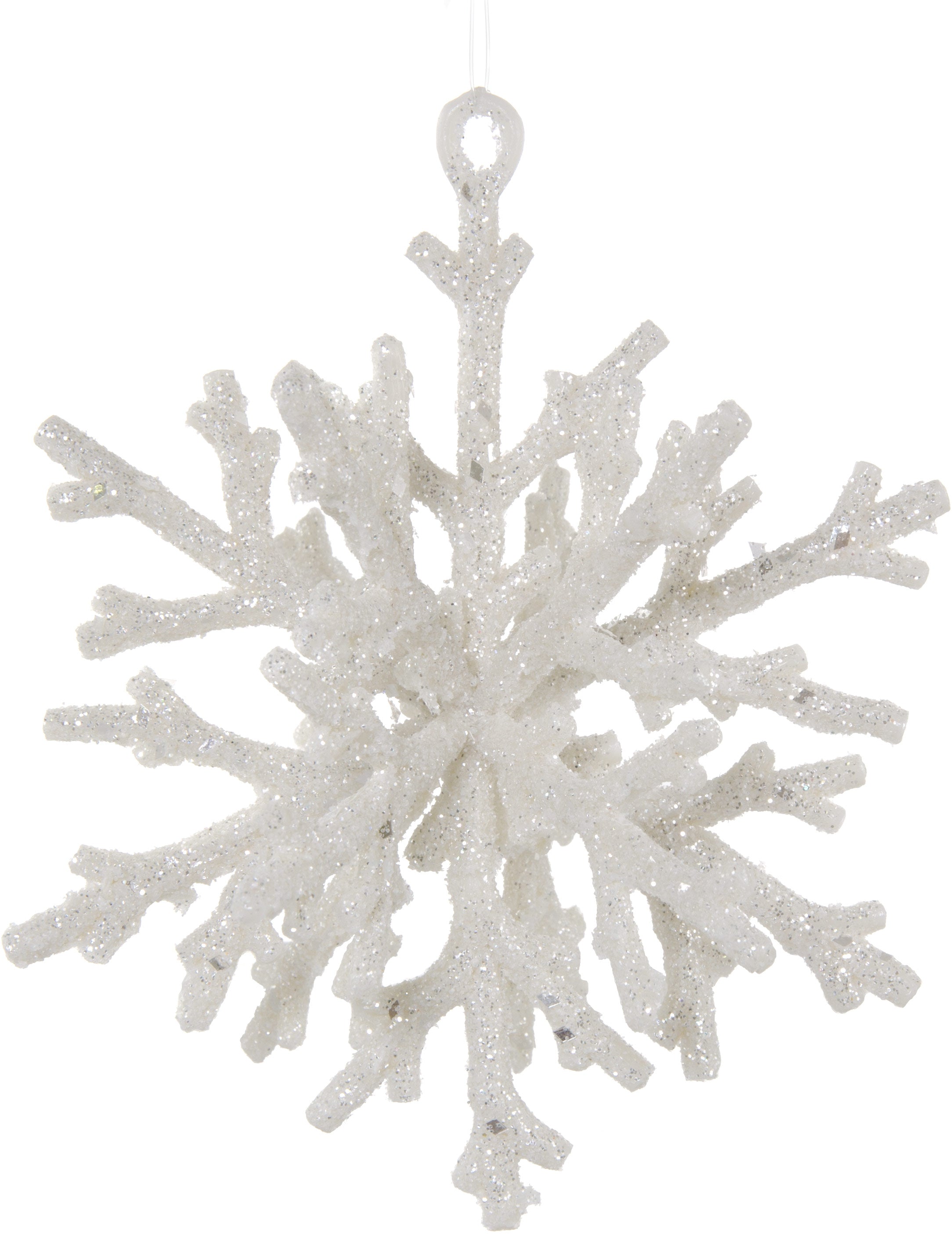 6" Glitter Snowflake Twig Ball Ornament