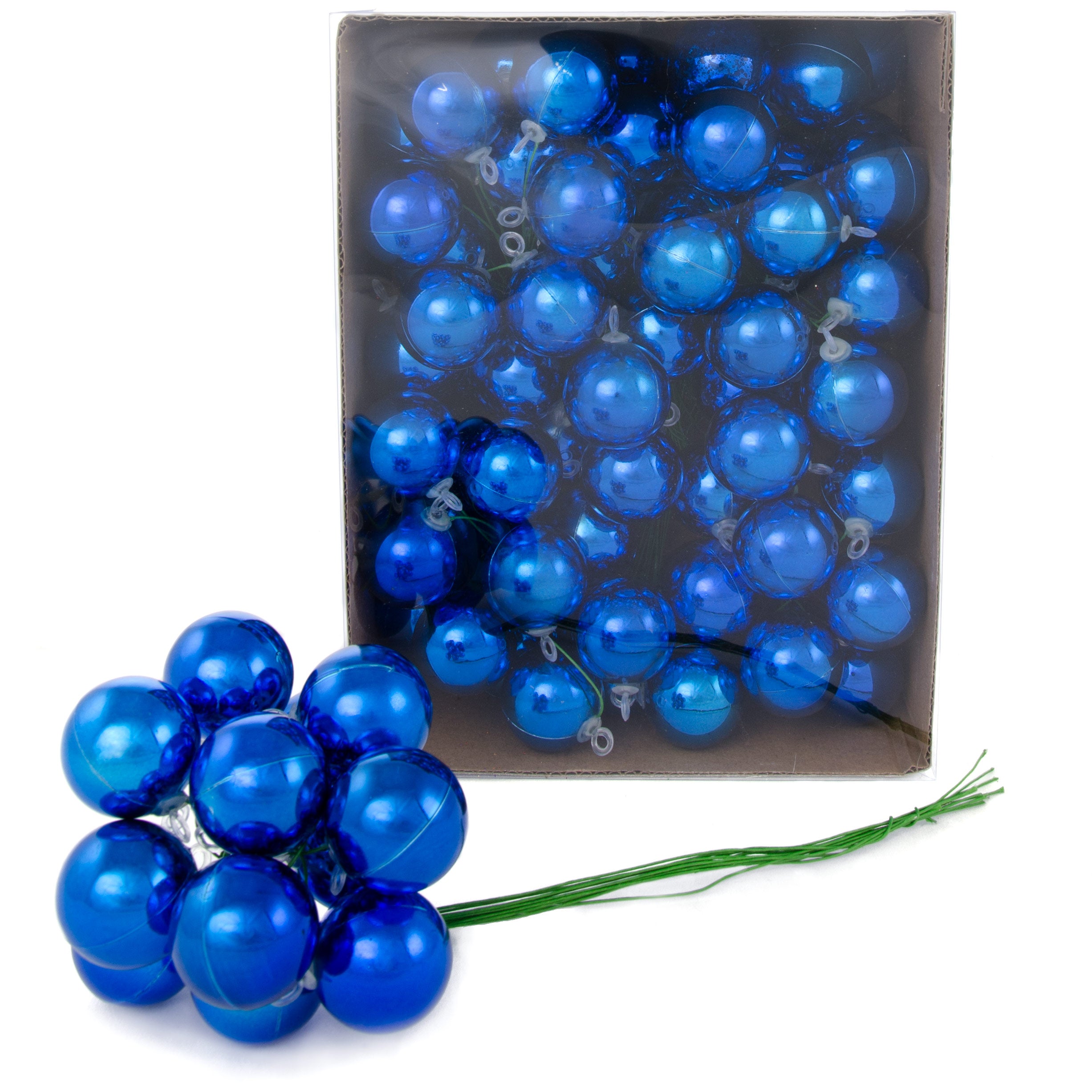 30MM Metallic Ball Ornament On Wire: Royal Blue (72)